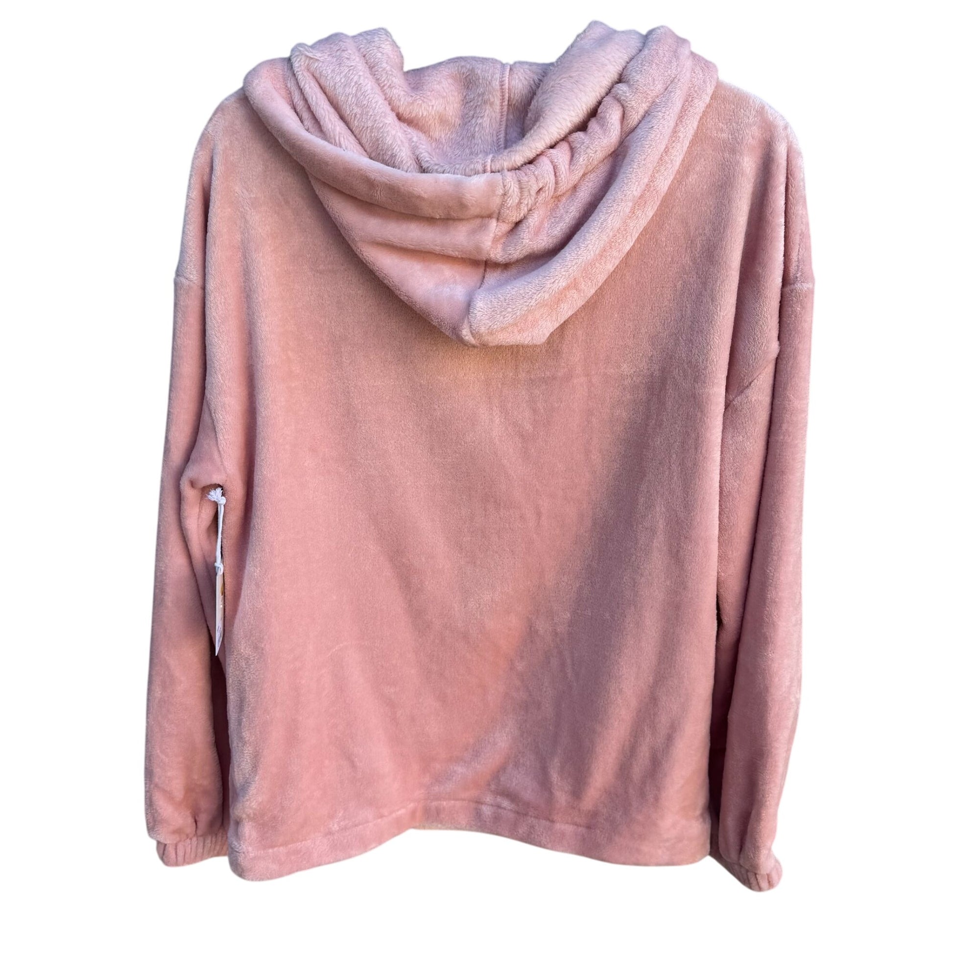 Lauren Conrad Womens Pink Thick Velour Long Sleeve Hooded Sweatshirt Top New M