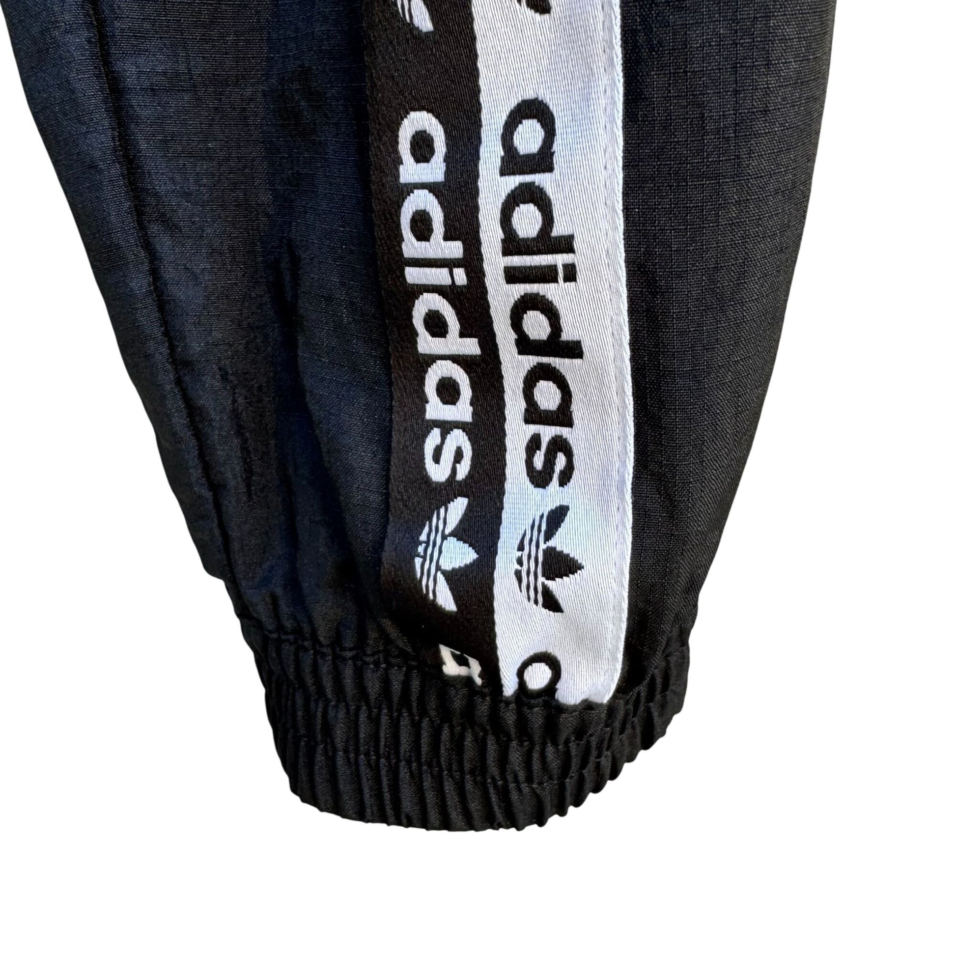 Adidas Originals Womens Black Logo Tape Track Jogger Pants Athleisure Streetwear