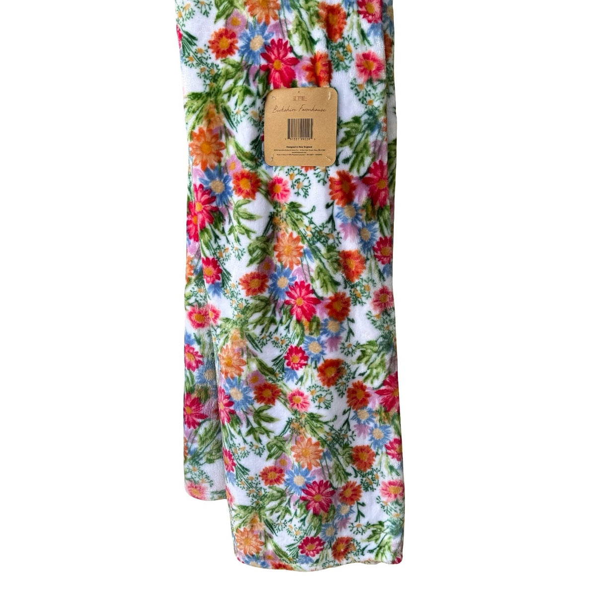 Berkshire Farmhouse Floral Wildflower Plush Throw Blanket Multicolor 50x70 NEW