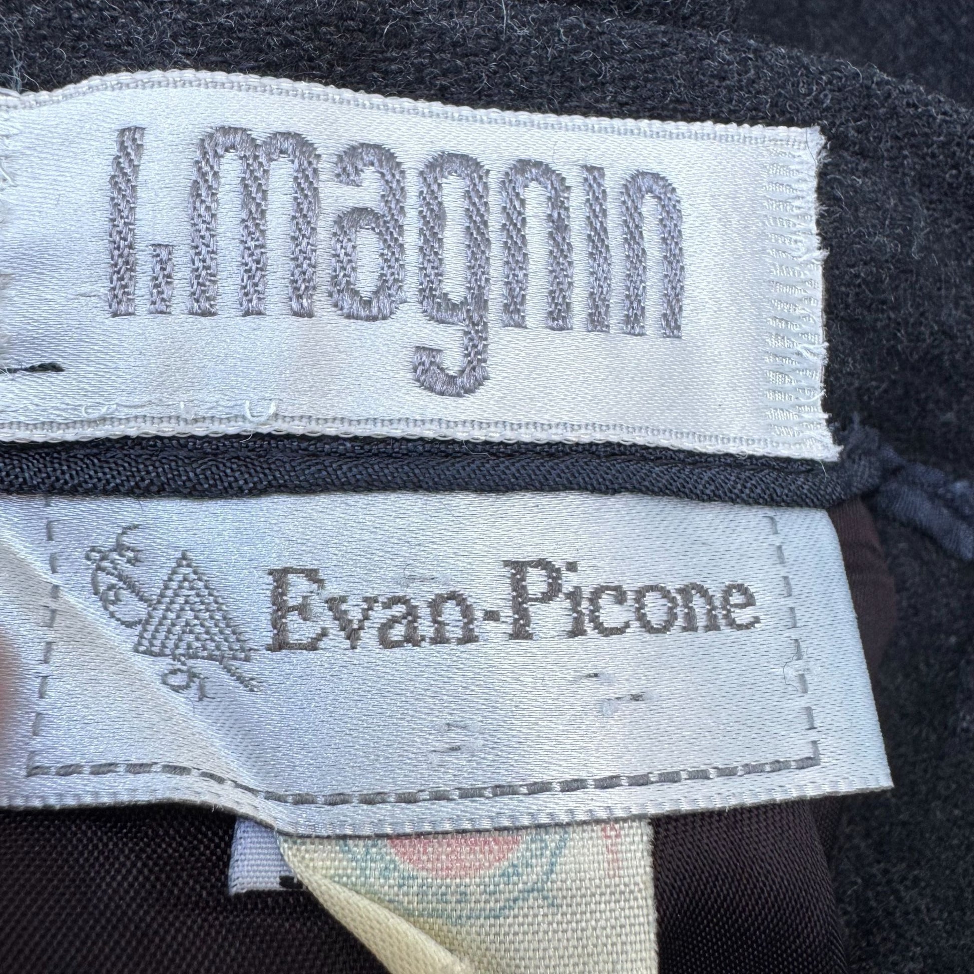 Evan-Picone I Magnin Vintage 80s Wool Blend Inverted Pleats Gray Midi Skirt S