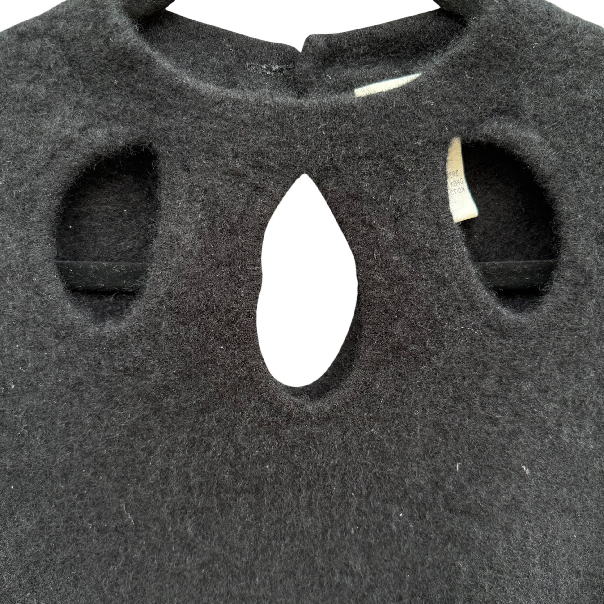 Neiman Marcus Black Luxury Knit Cashmere Sweater XL Keyhole Cutouts Long Sleeve