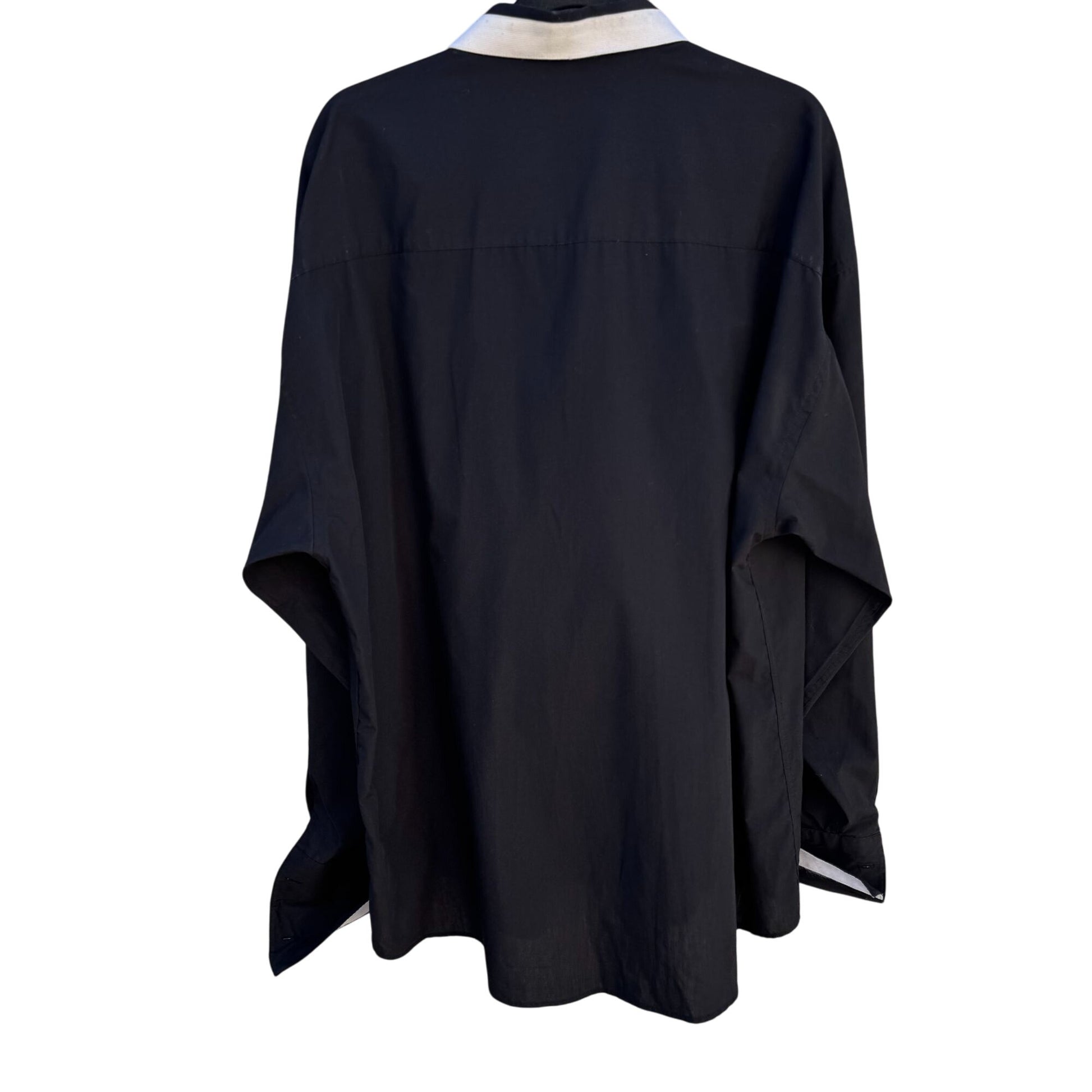 Jean/Paul Mens Black Button-Up White Collar French Cuff Formal Party Shirt XXL