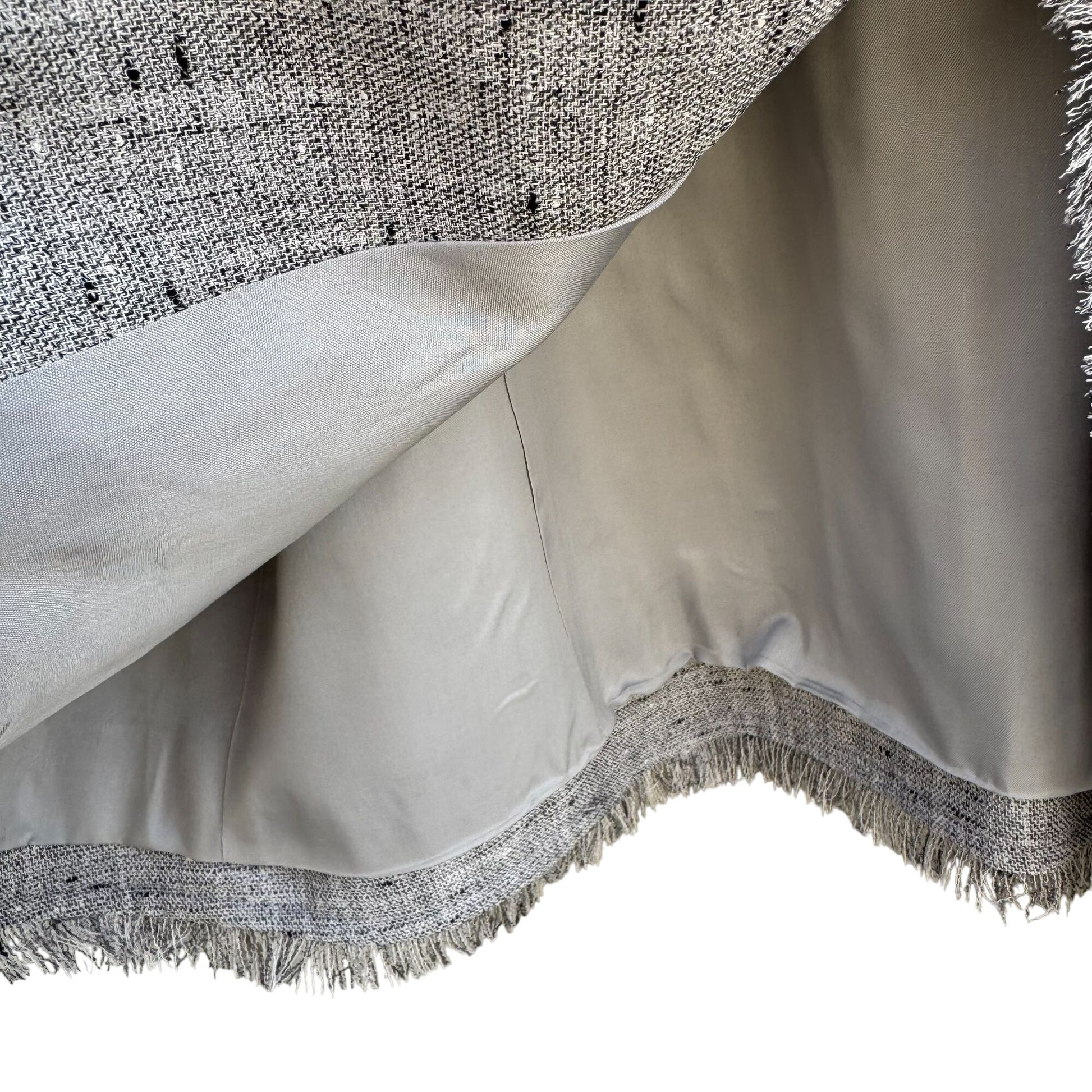 Sutton Studio Womens Frayed Tweed Gray Single Button Closure Blazer Jacket New 14