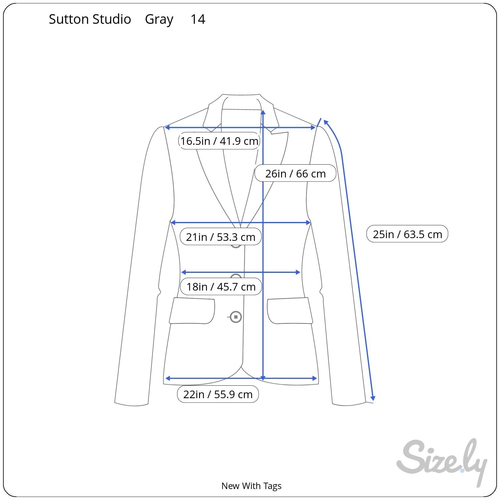 Sutton Studio Womens Frayed Tweed Gray Single Button Closure Blazer Jacket New 14