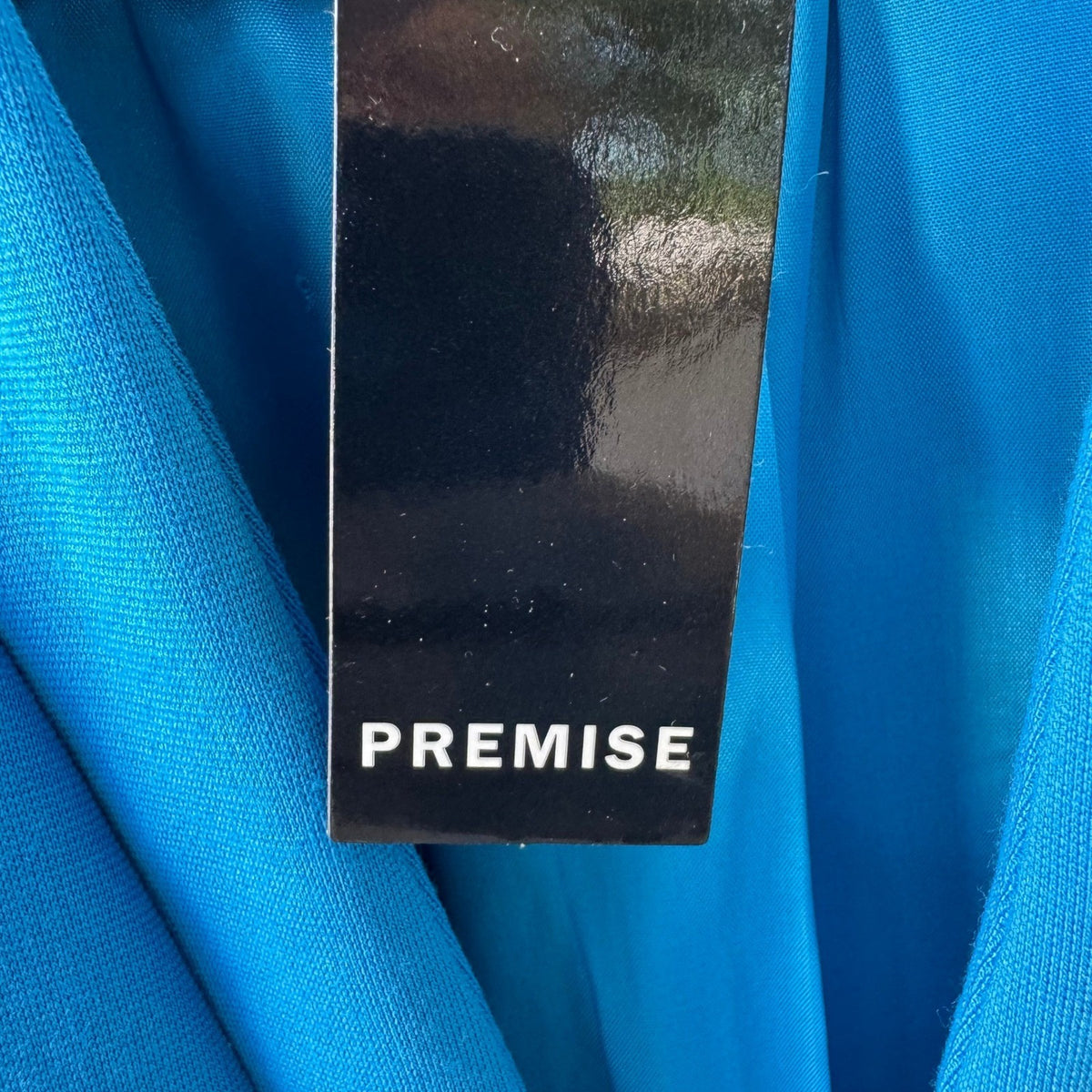 Premise Epsilon Minimalist Tailored Open Front Shawl Collar Blazer Aqua XL NEW