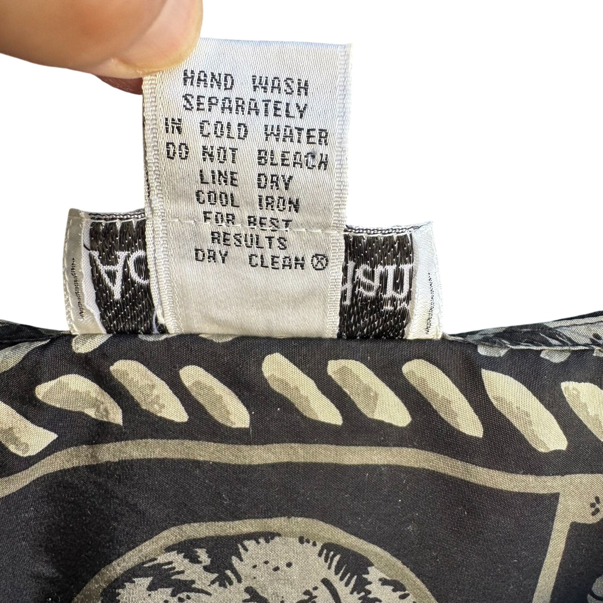 Adrian Jordan Vintage Black Beige Patchwork Paisley Pattern Silk Blouse 22/24