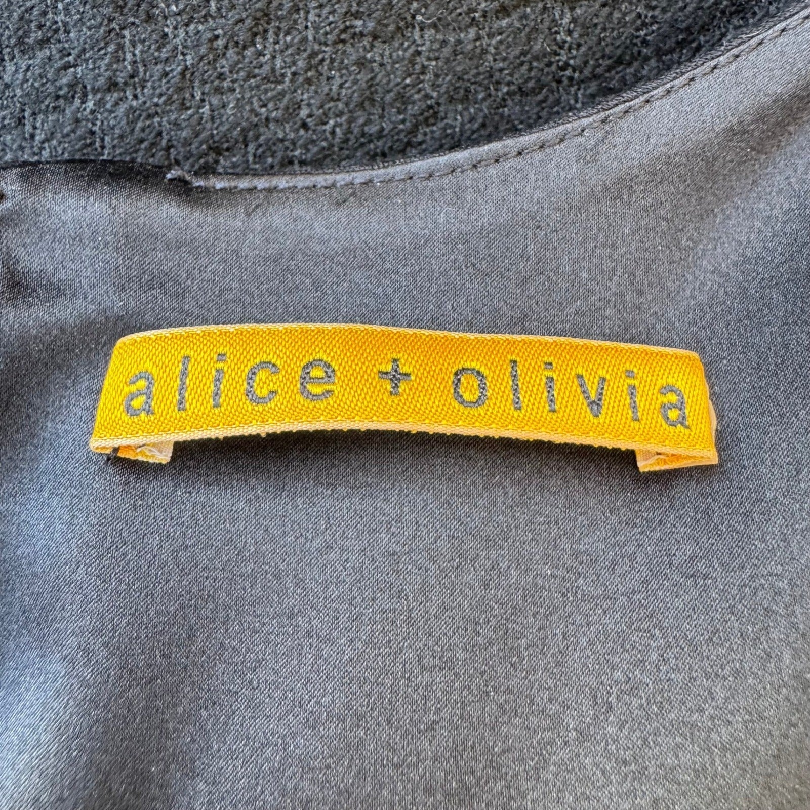 Alice + Olivia Minimalist Sleeveless Tiered Silk Blend Mini Little Black Dress 2