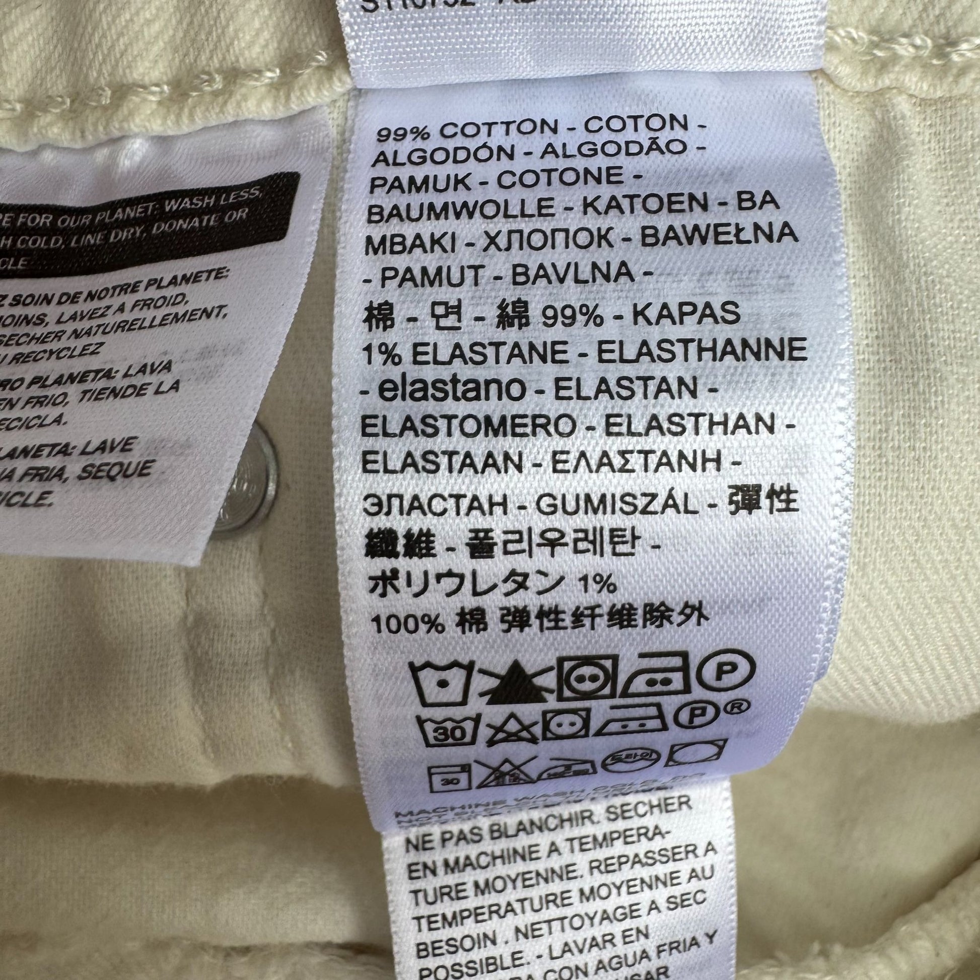 Levis Mens 511 White Stretch Denim Mid Rise Distressed Cut-Off Shorts W38 L