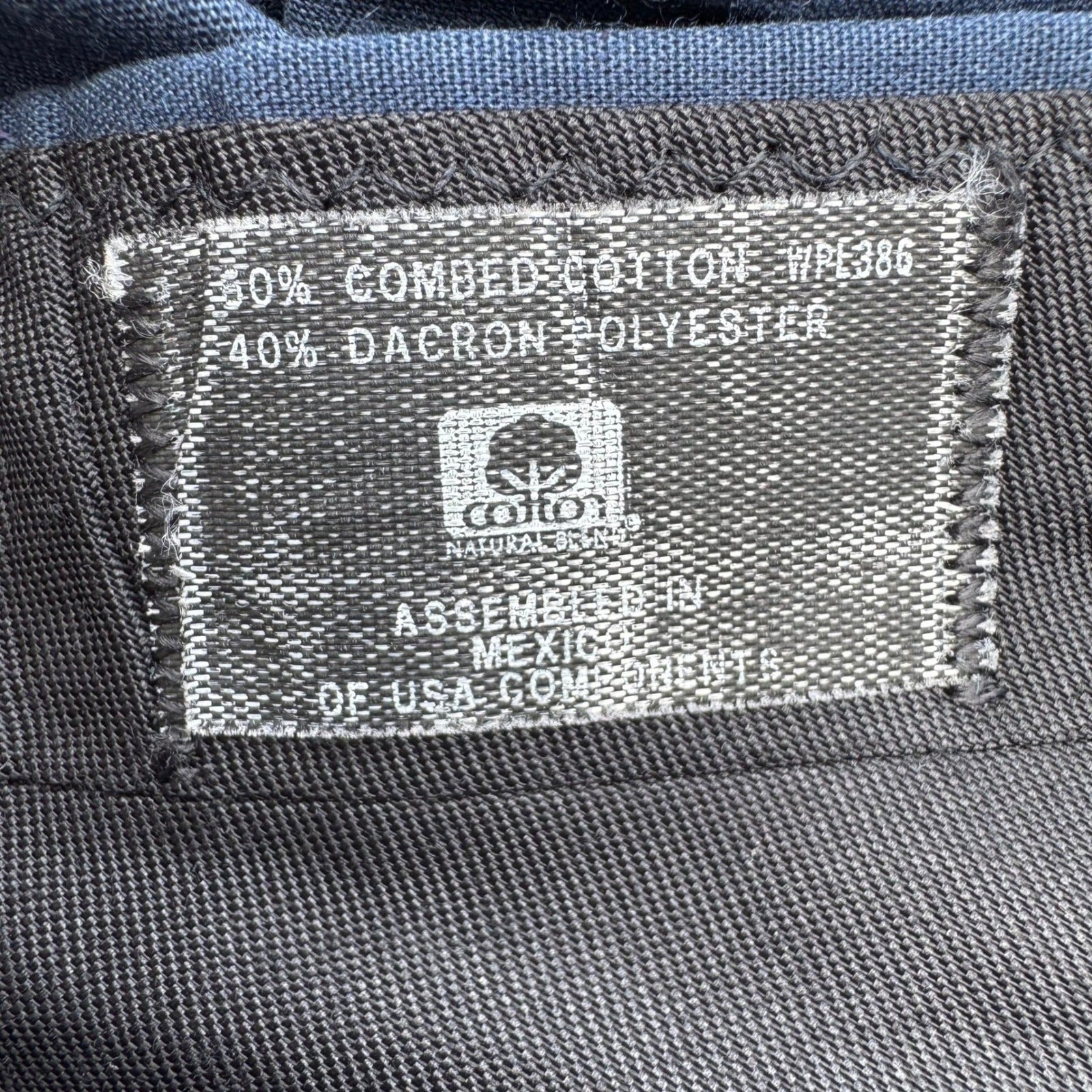 Haggar Mens Blue Cotton Suit 2 Button Blazer 42R Flat Front Pants 33x29 USA Made
