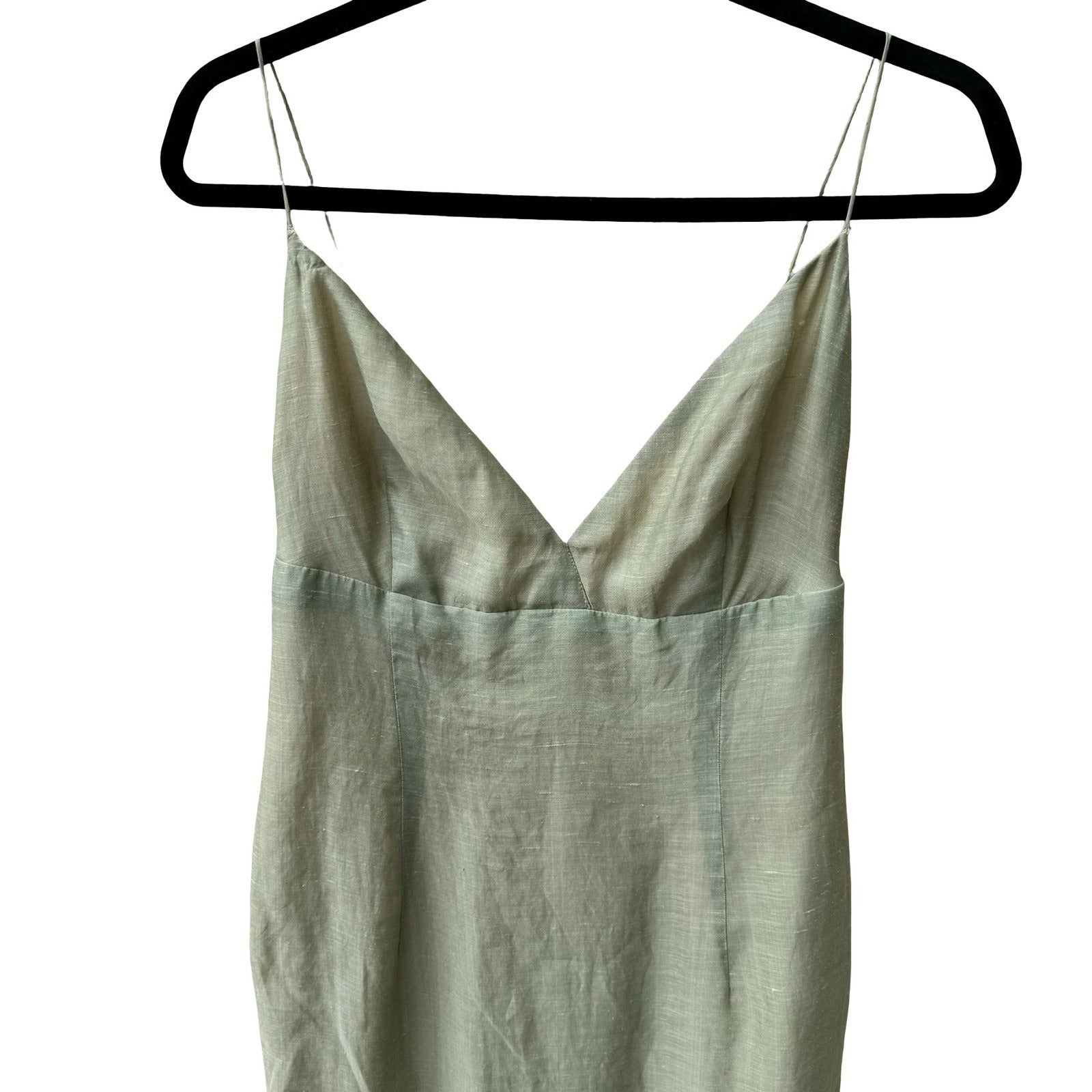Kathryn Dianos Vintage 90s Silk Ramie Minimalist Coastal Midi Sheath Dress XS