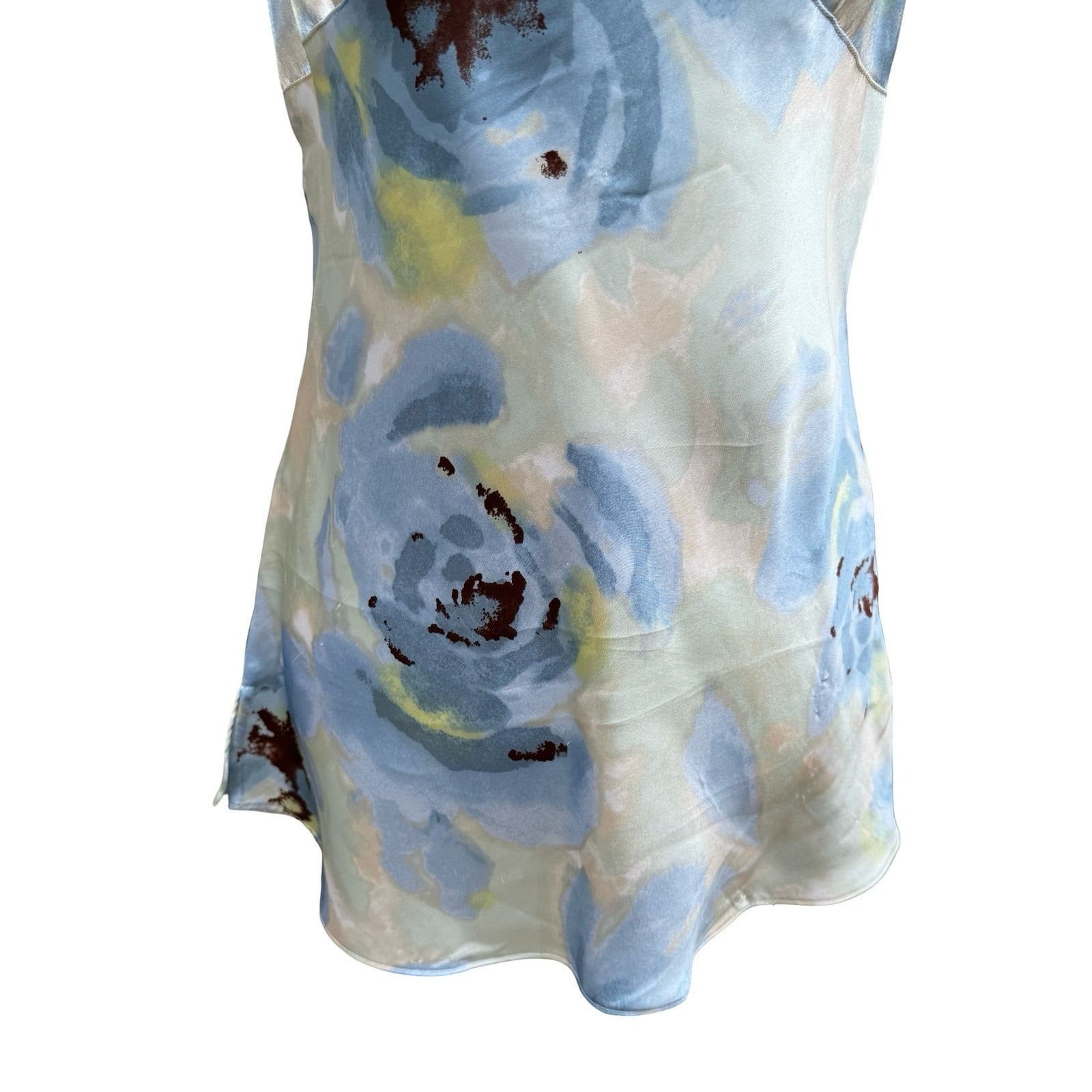 George Womens M Mint Breeze Floral Satin Lace Trim Camisole Top Coquette Fairy
