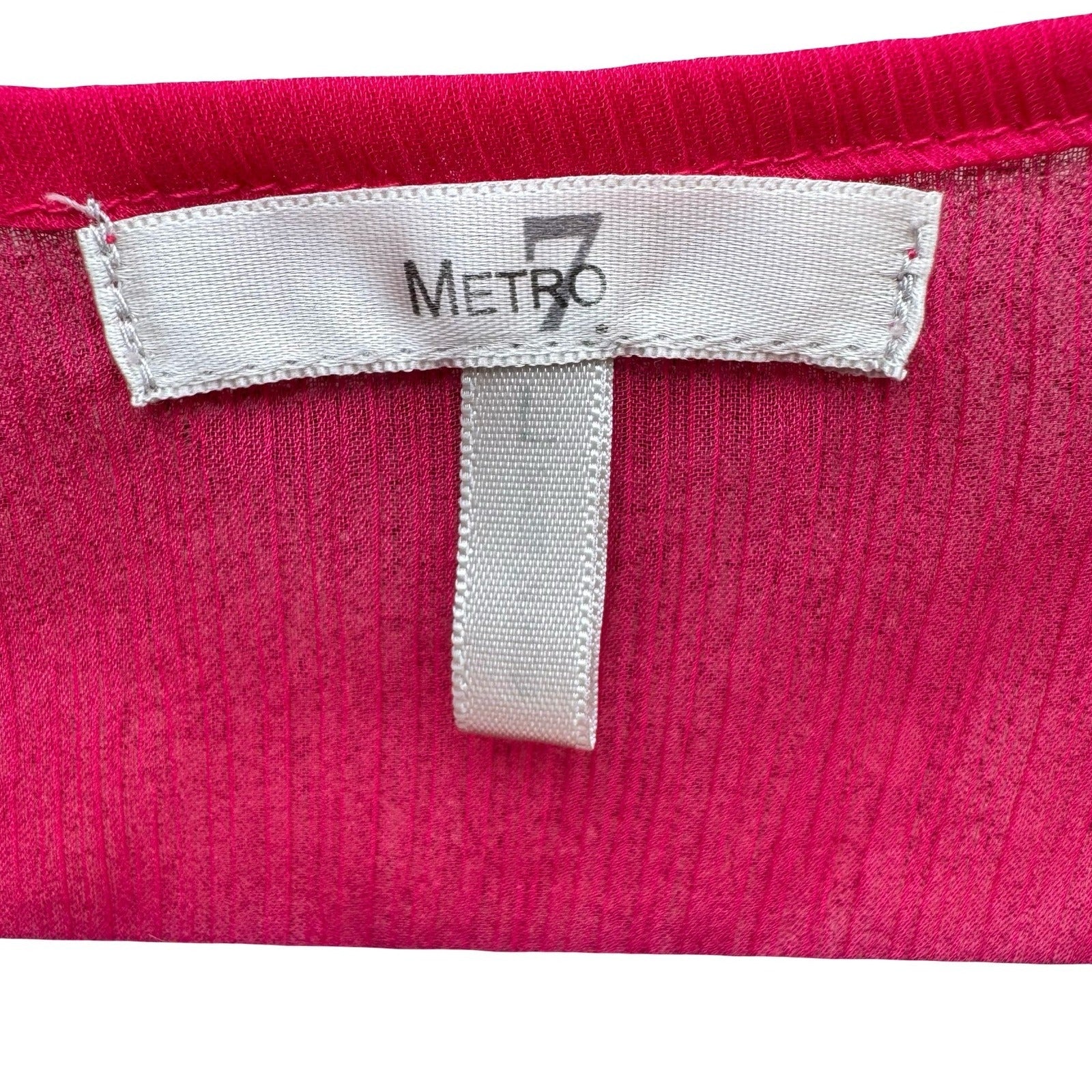Metro 7 Y2K Womens L Pink Sequin Tie Front Sheer Cropped Shrug Bolero Glam Party