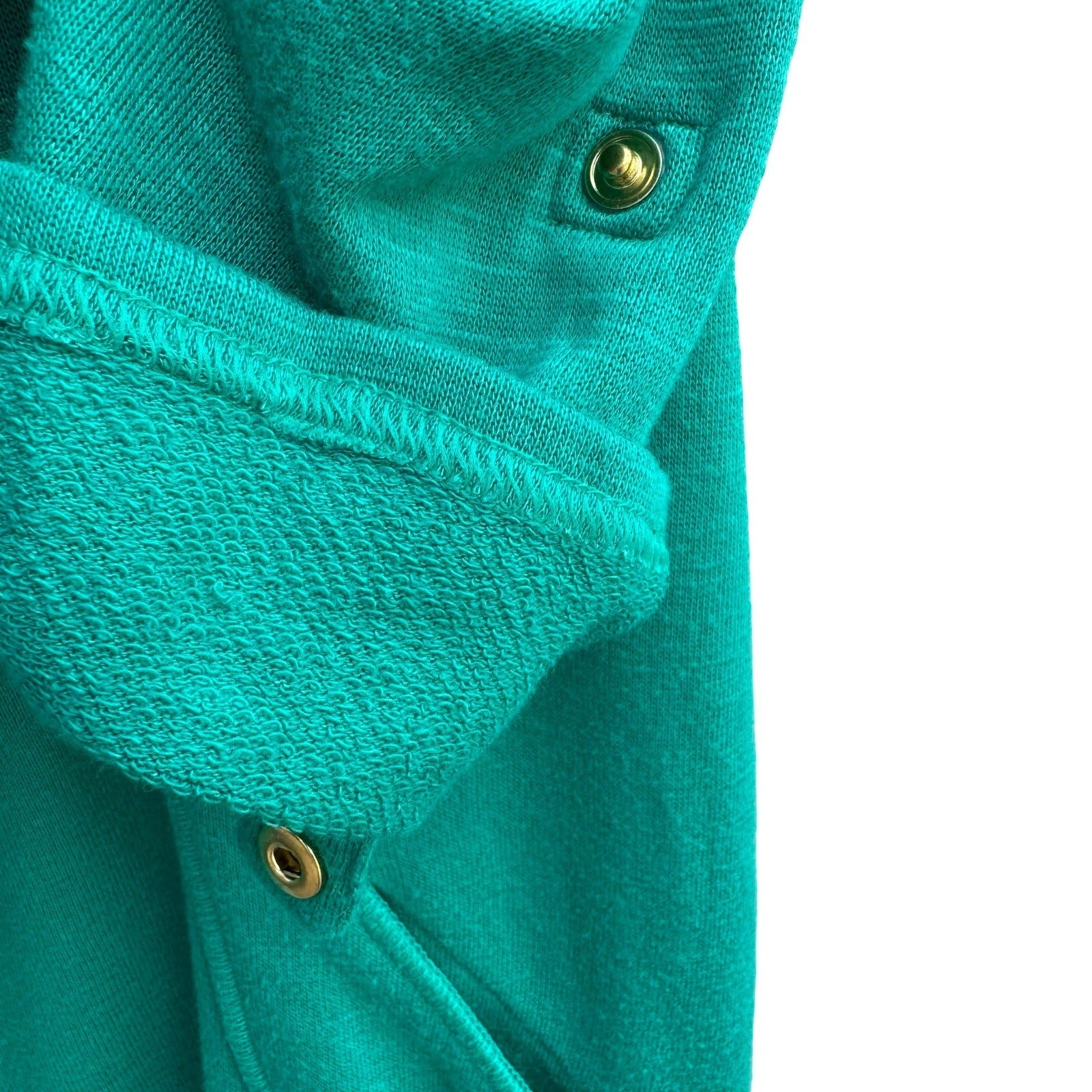 Chicos Zenergy Green Open Front Cardigan Shawl Collar Snap Tab Sleeve S Layering