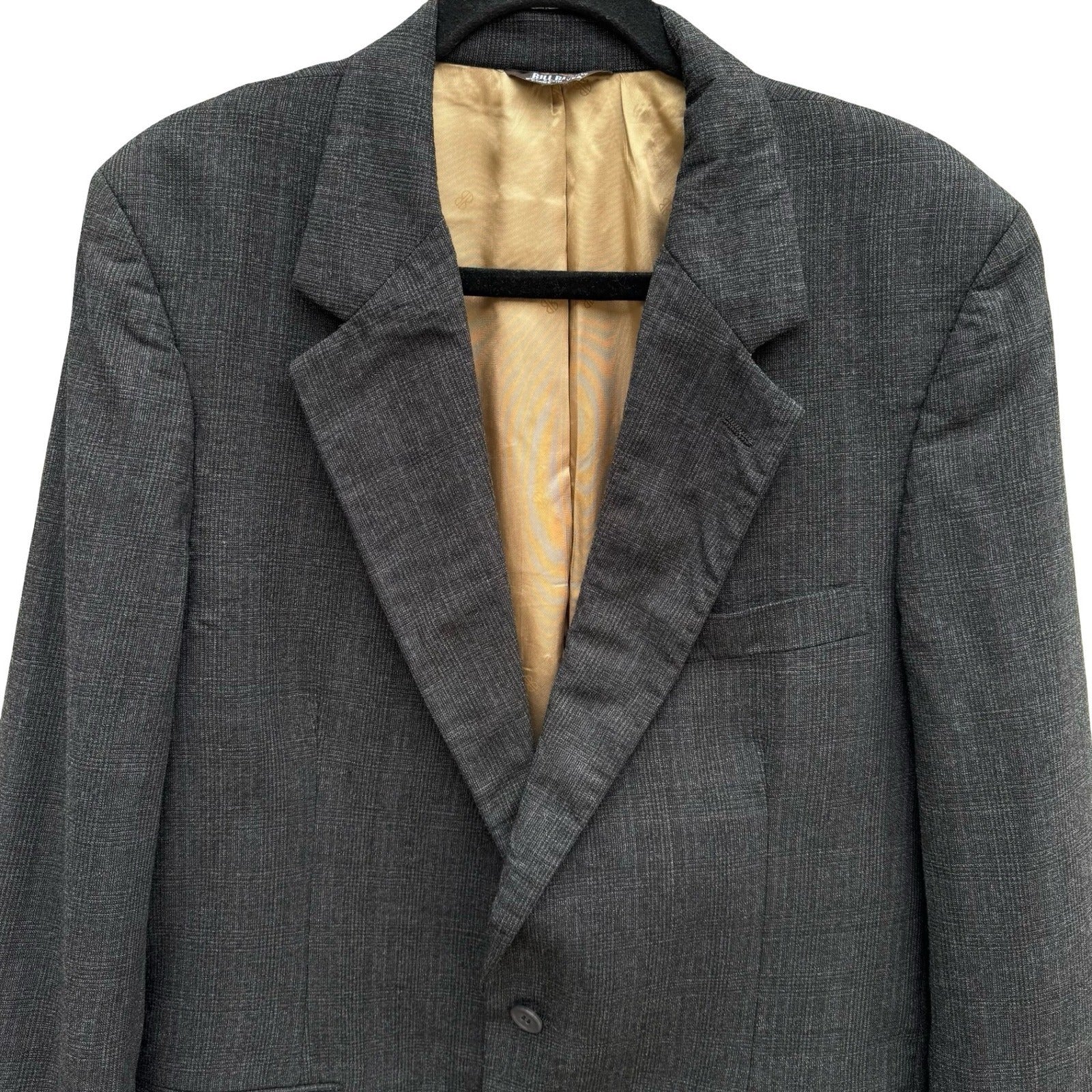 Bill Blass for PBM Vintage 80s Mens Gray Wool Blazer Sport Coat 42R Ivy League