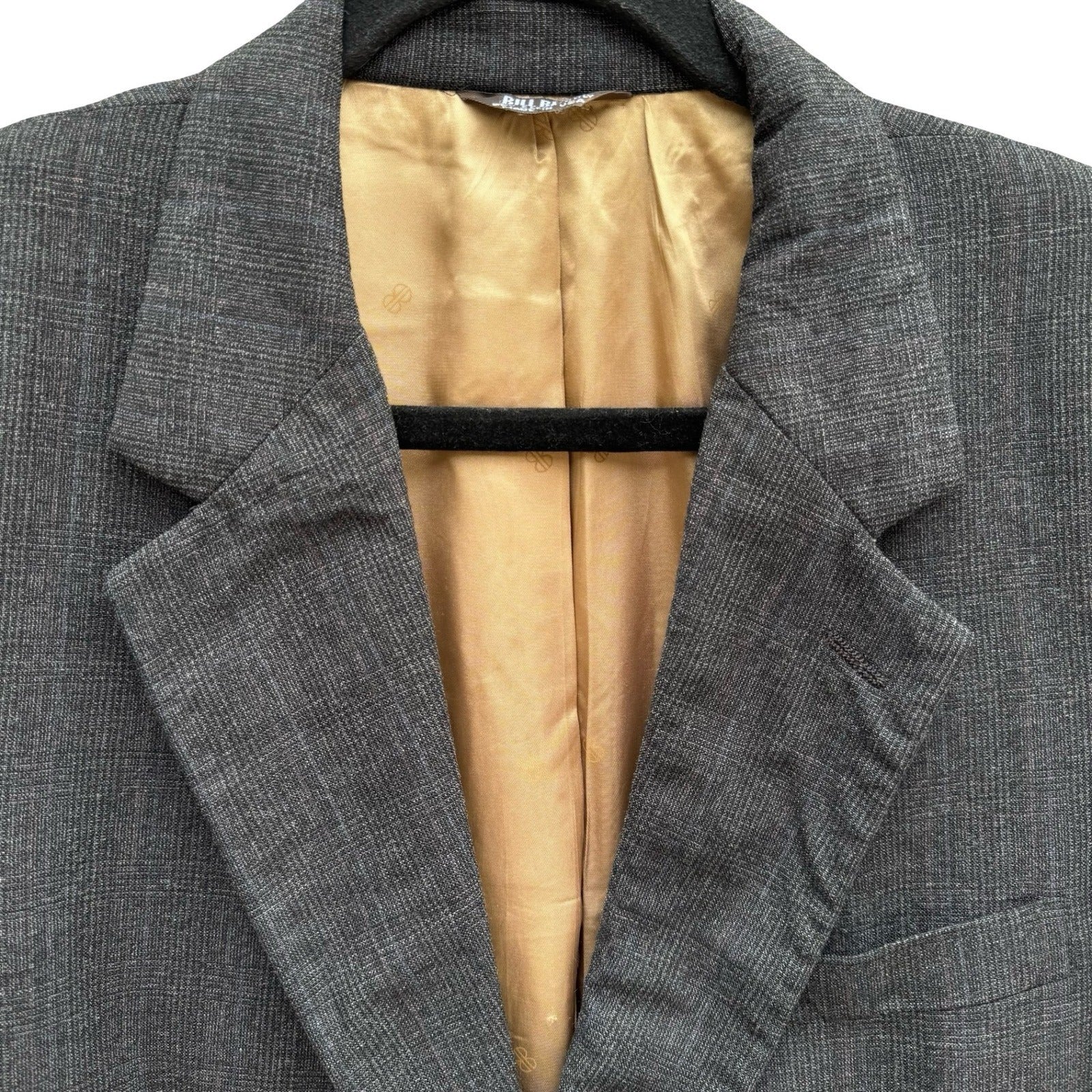 Bill Blass for PBM Vintage 80s Mens Gray Wool Blazer Sport Coat 42R Ivy League