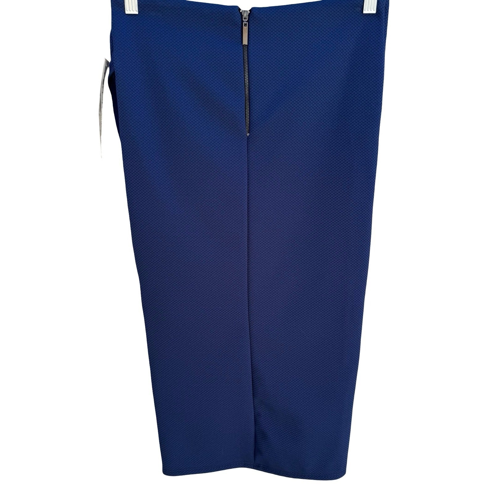 Lapis Navy Textured Honeycomb Draped Tulip Hem Bodycon Pencil Wiggle Skirt M NWT