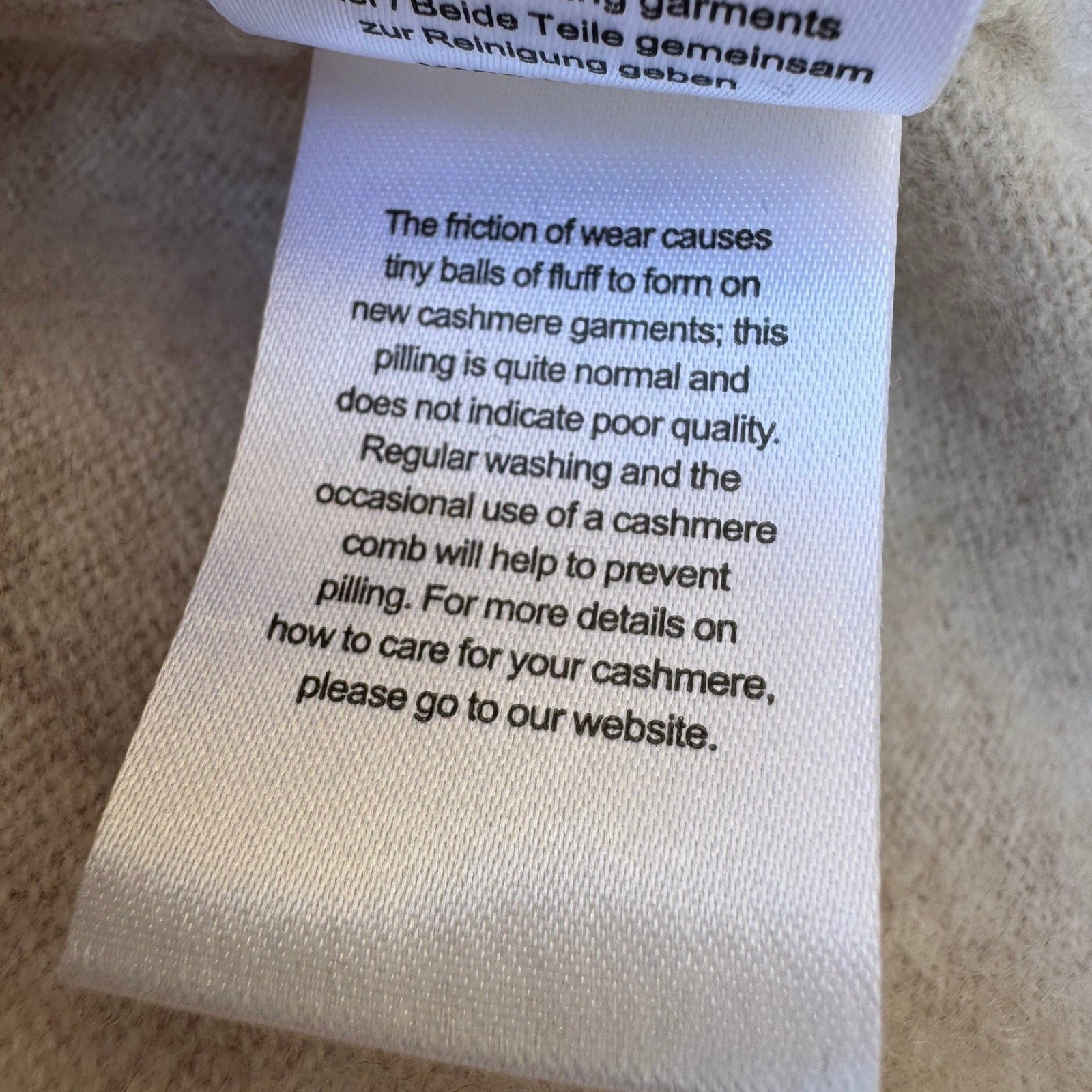 Poetry 100% Cashmere Quiet Luxury Oatmeal Collared 3/4 Sleeve Cardigan Sweater 4