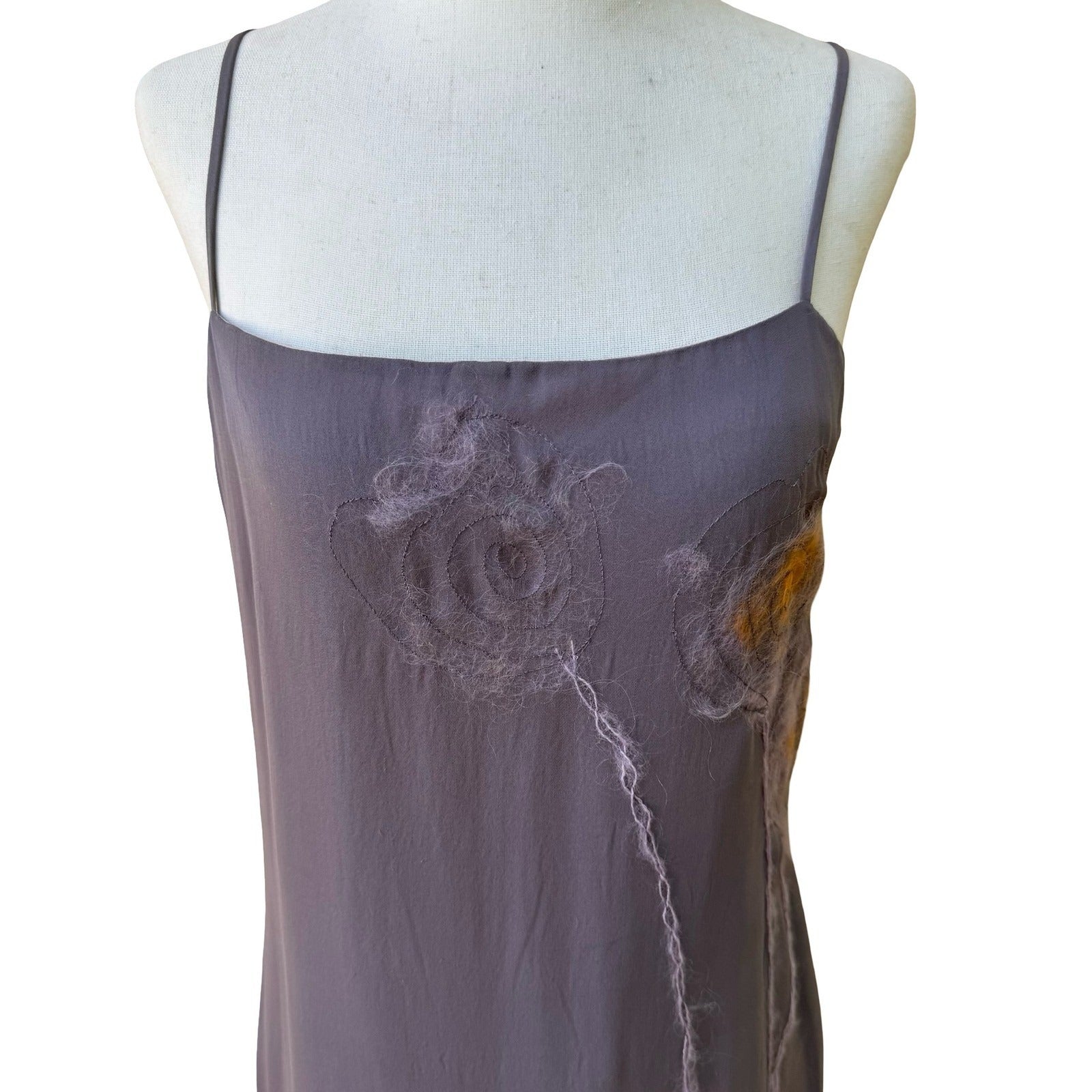 BCBG Max Azria Y2K Ethereal Silk Slip Dress Floral Fairycore Whimsigoth Midi 6