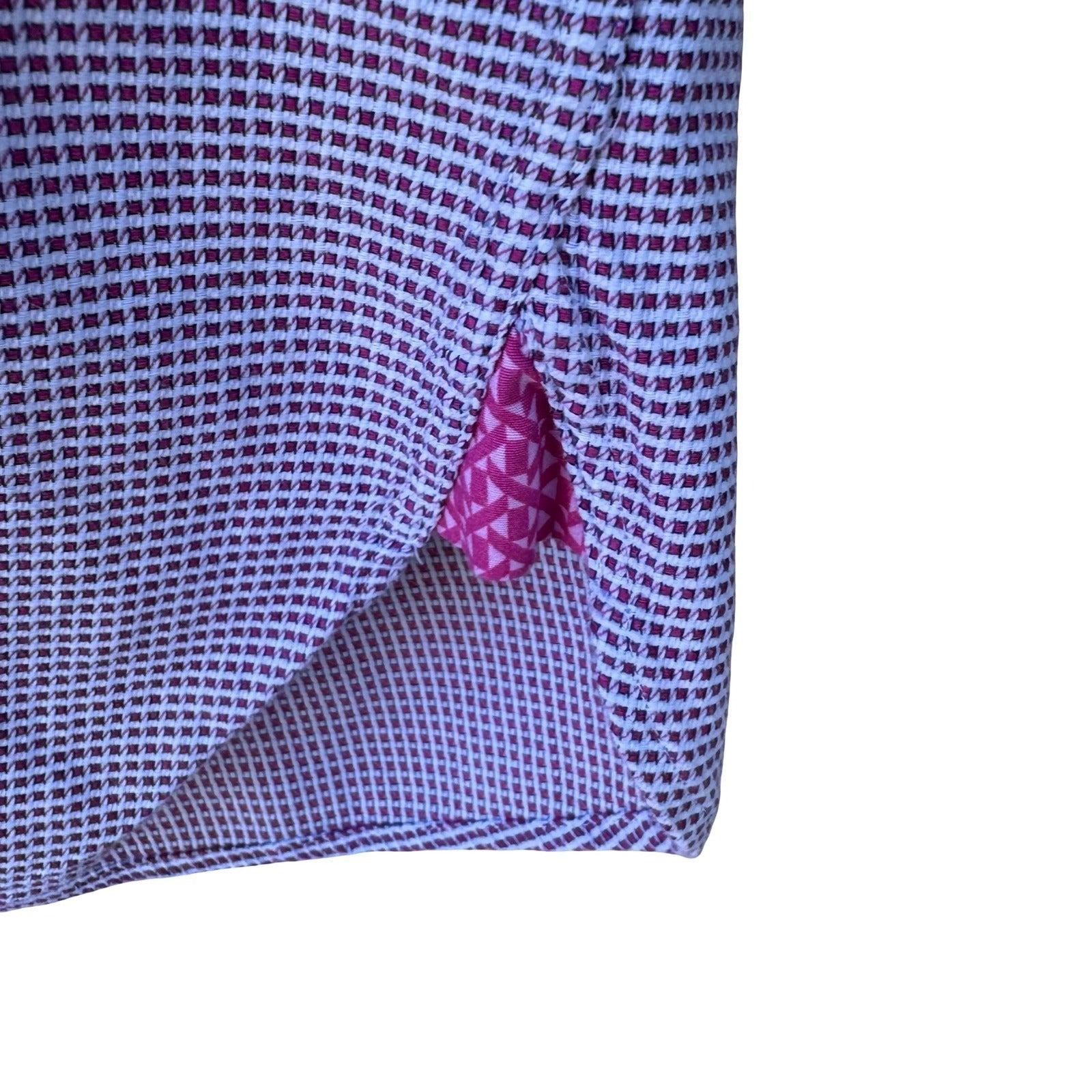 Ted Baker Endurance Preppy Micro Check Dress Shirt Purple Tailored Dandy Mens M