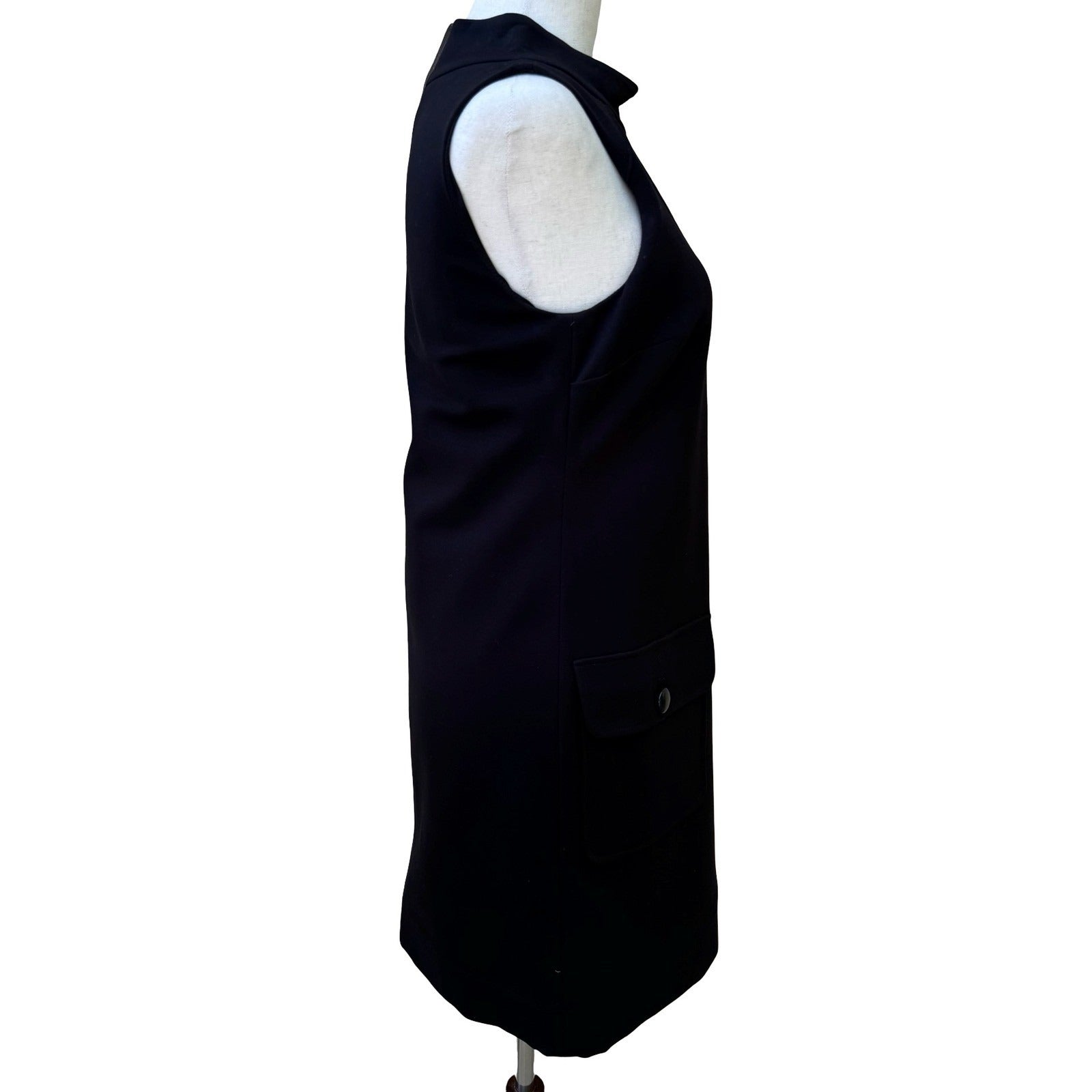 Cynthia Steffe Mod 60s Style Minimalist Shift Dress Patent Zipper Trim LBD 2