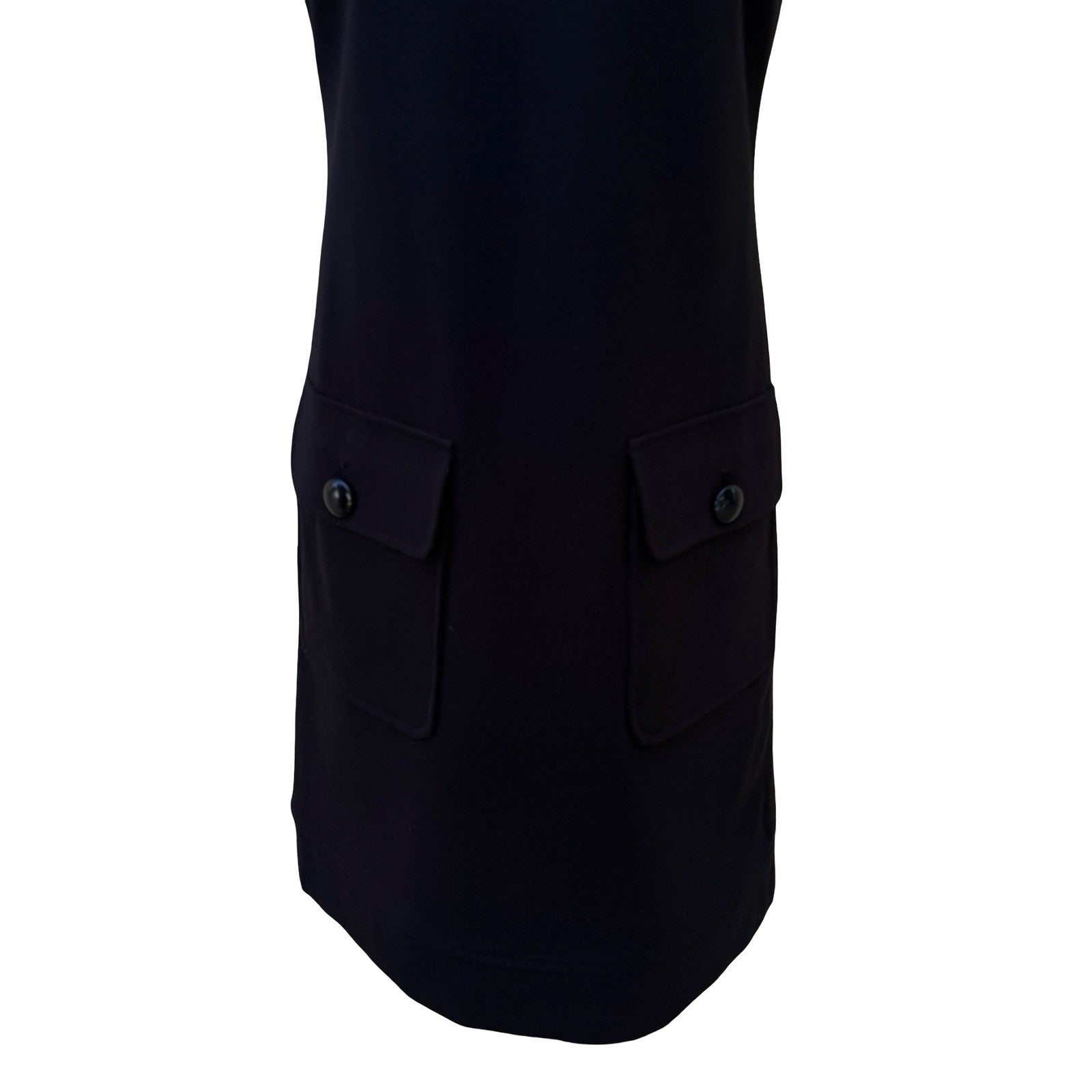 Cynthia Steffe Mod 60s Style Minimalist Shift Dress Patent Zipper Trim LBD 2