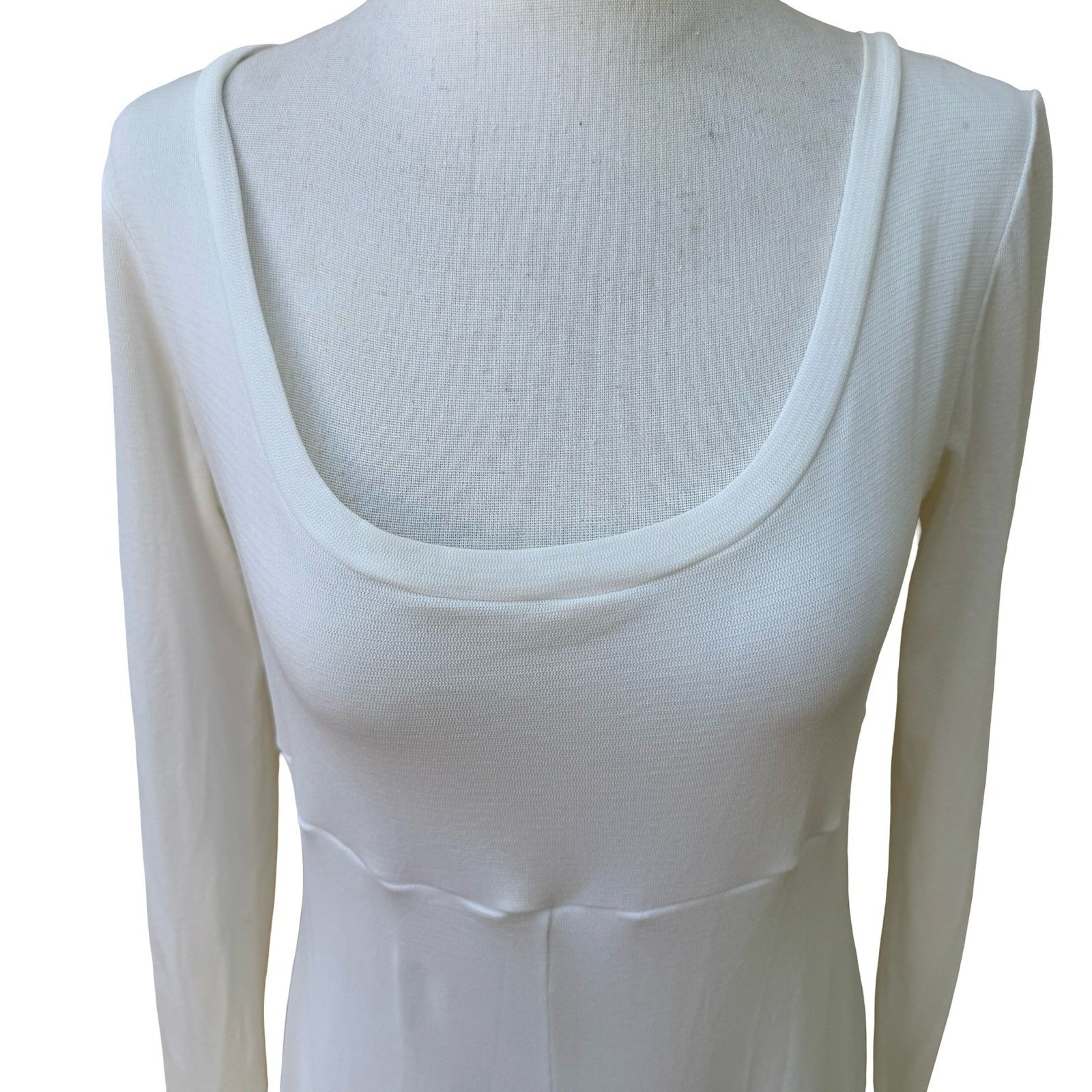 BCBG Y2K Minimalist Ethereal Coquette Empire Waist Faireycore Maxi Dress Cream
