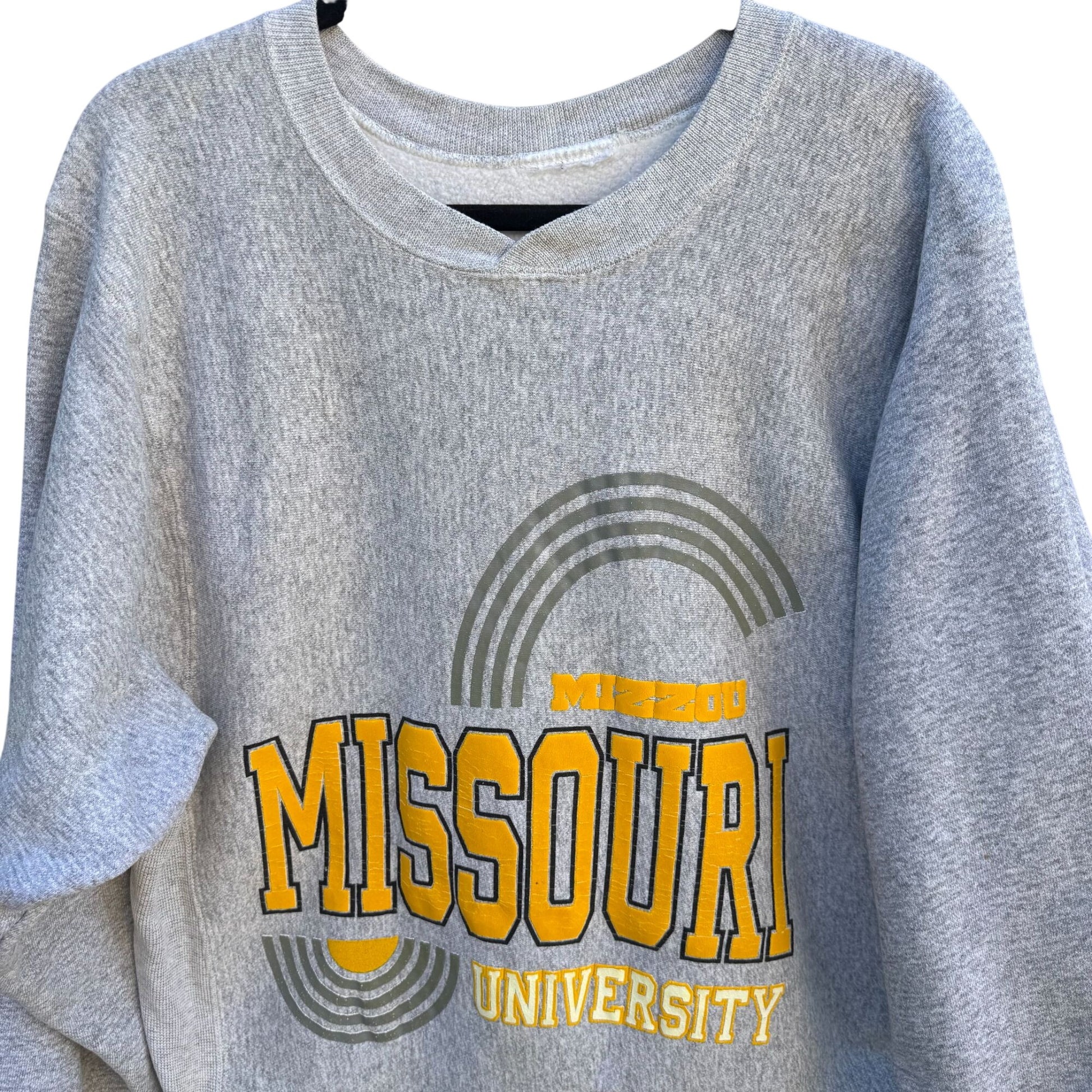 Mizzou U of Missouri Russell Athletic Vintage Gray Sweatshirt Crewneck Pullover