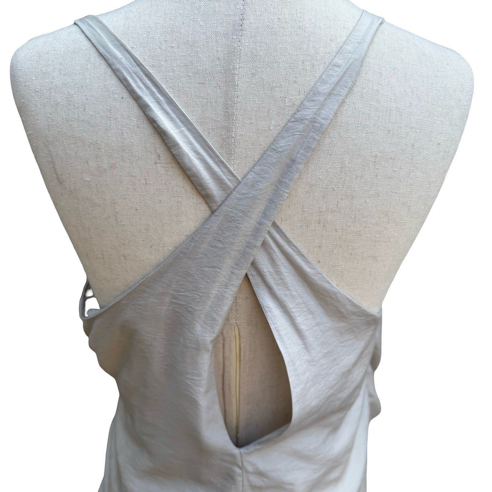 Helmut Lang Avant Garde Minimalist Draped Wrap Sleeveless Asymmetric Top Grey S