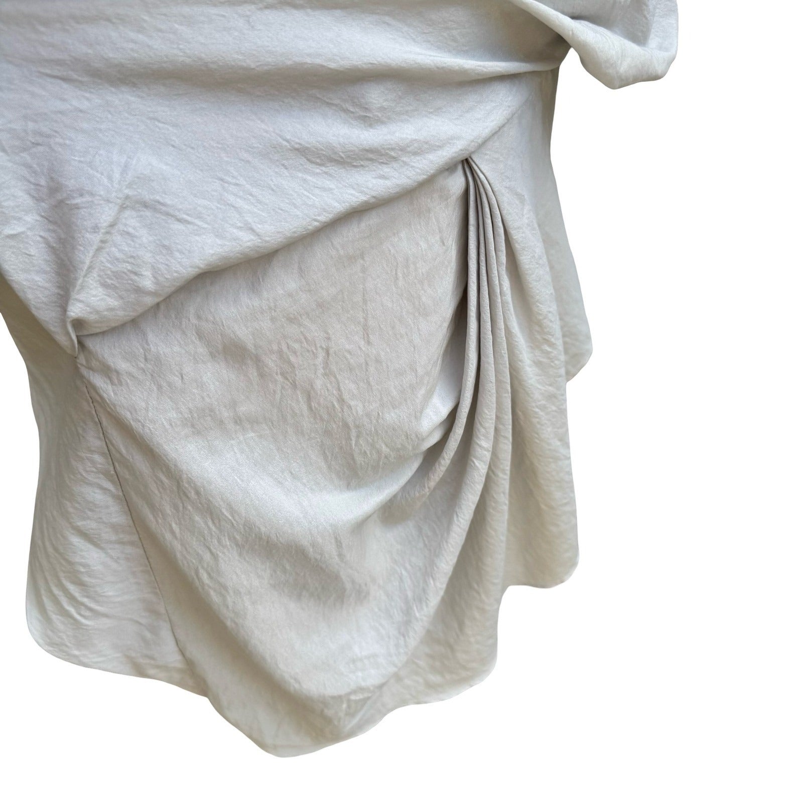 Helmut Lang Avant Garde Minimalist Draped Wrap Sleeveless Asymmetric Top Grey S