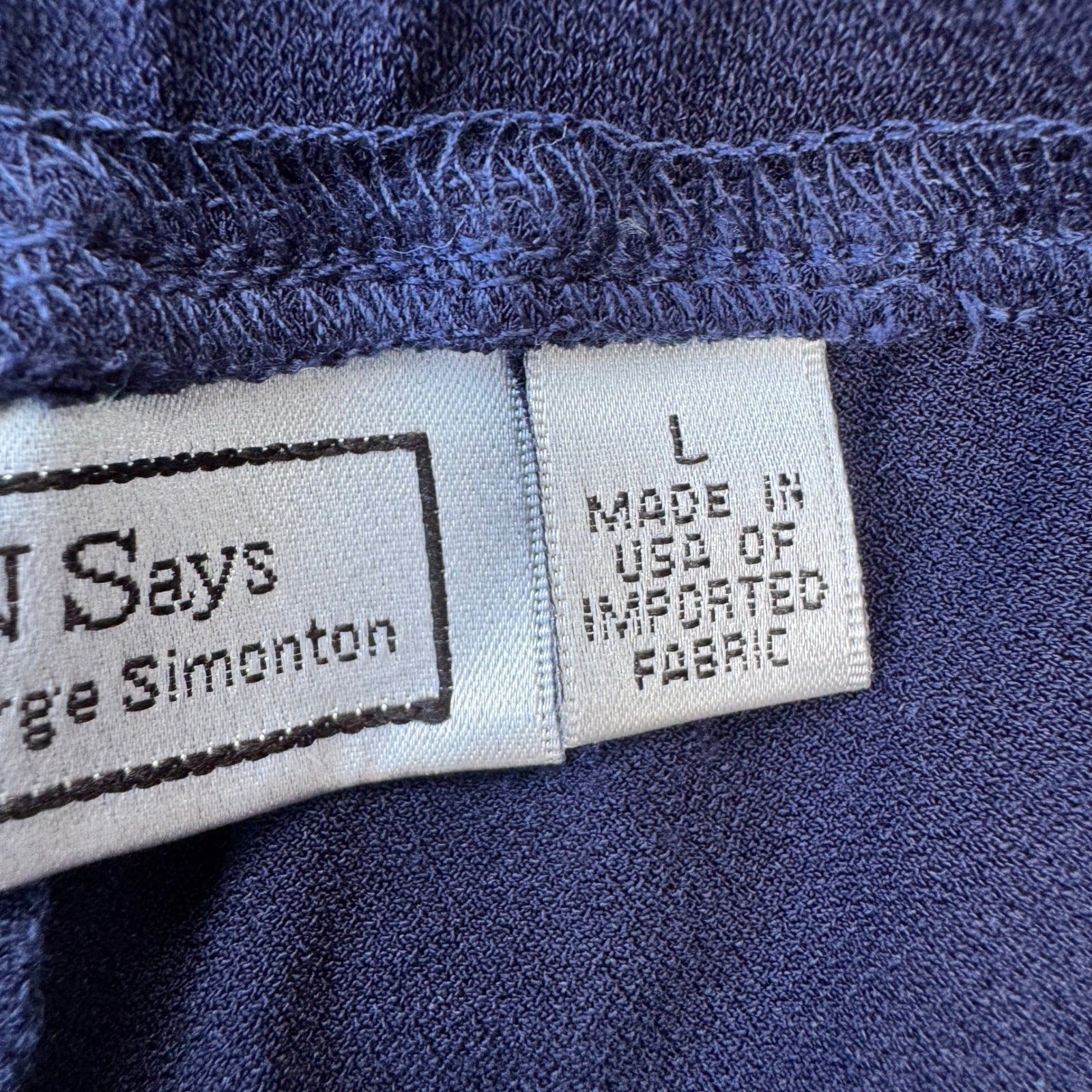 Simonton Says Wide Leg Flowy Palazzo Pants Navy L Coastal Minimalist Office Wear