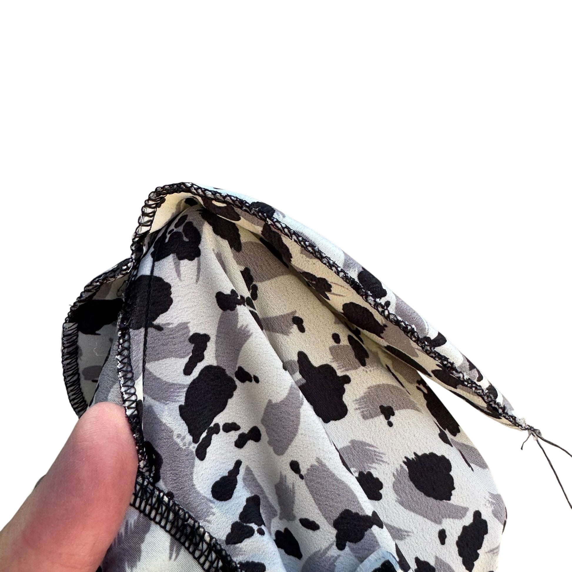 Roberta Di Castelli Vintage Womens Button-Up Black Gray Abstract Print Blouse 3X