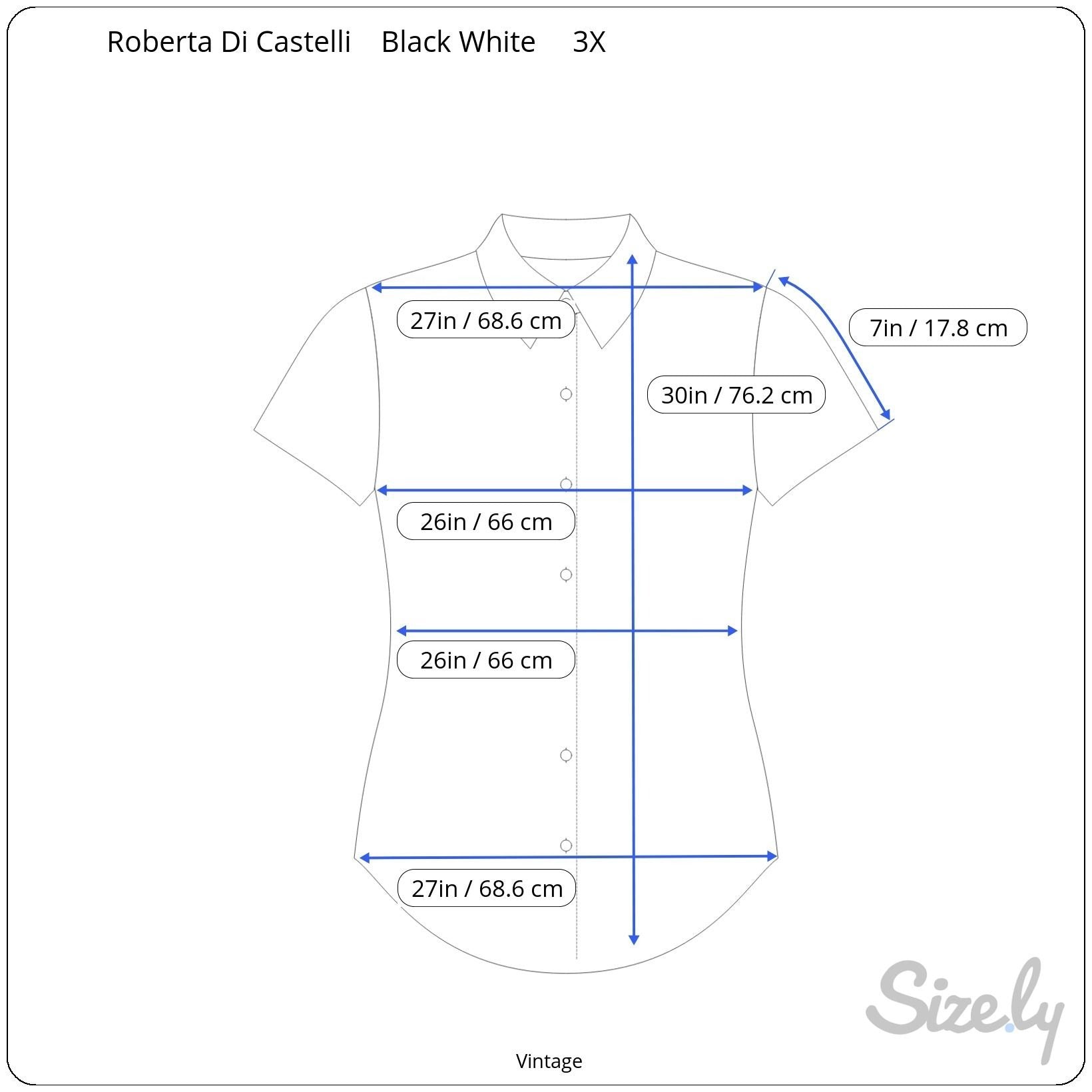 Roberta Di Castelli Vintage Womens Button-Up Black Gray Abstract Print Blouse 3X