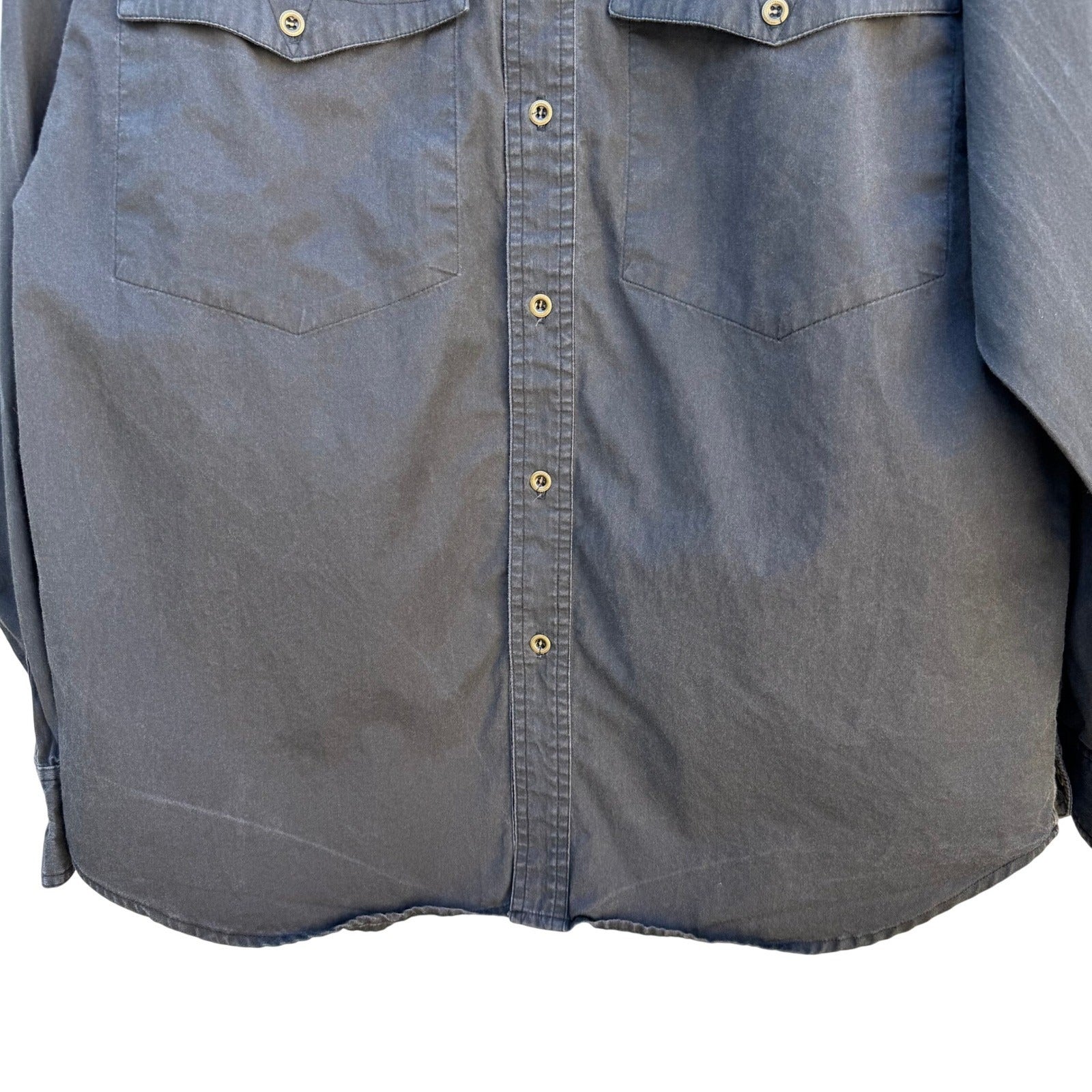 Georges Marciano Vintage Mens M Charcoal Long Sleeve Button Down Utility Shirt