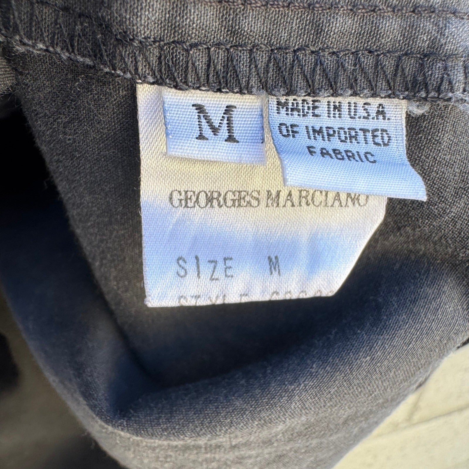 Georges Marciano Vintage Mens M Charcoal Long Sleeve Button Down Utility Shirt