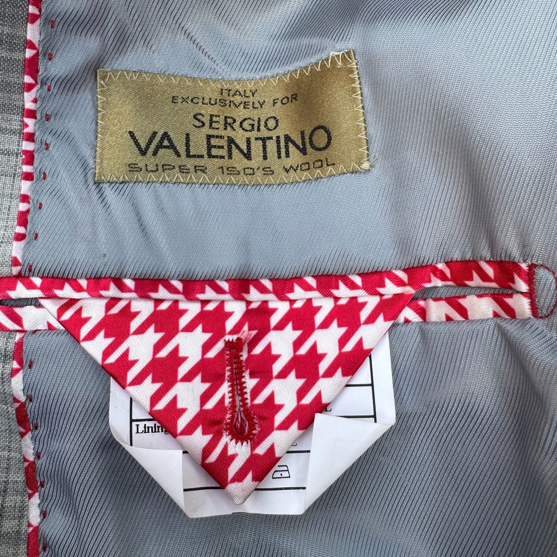 Sergio Valentino Firenze Italian Super 150s Wool Mens 3-Piece Gray Plaid Suit