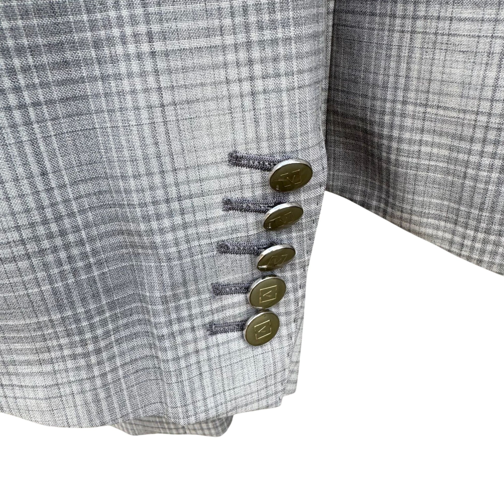 Sergio Valentino Firenze Italian Super 150s Wool Mens 3-Piece Gray Plaid Suit