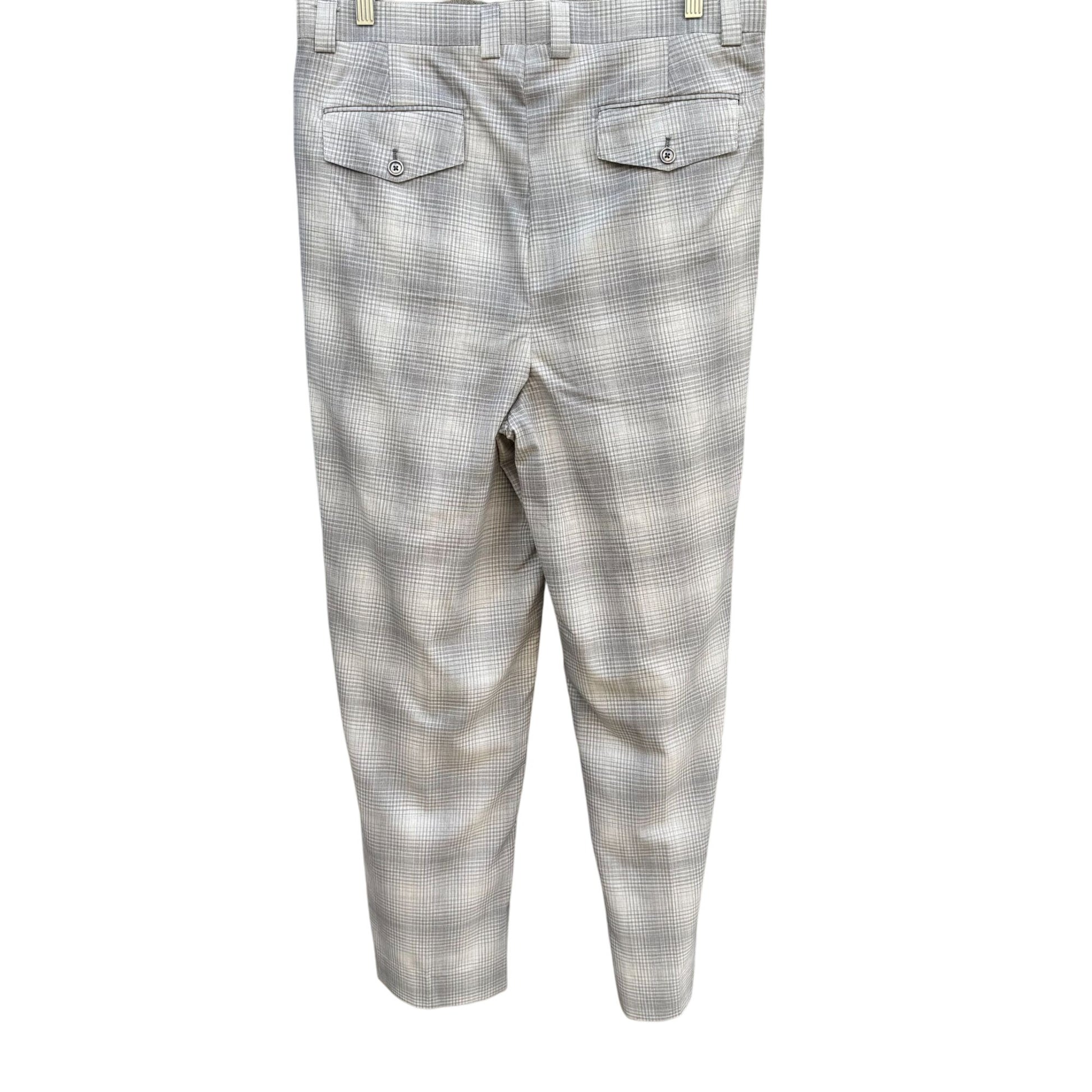 Sergio Valentino Firenze Italian Super 150s Wool Mens 3-Piece Gray Plaid Suit