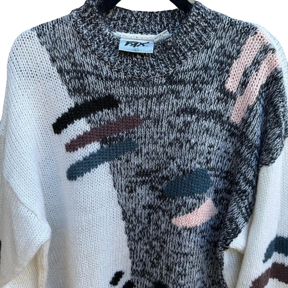 Fix Vintage 80s 90s Indie Grunge Abstract Geometric Retro Knit Sweater Mens L