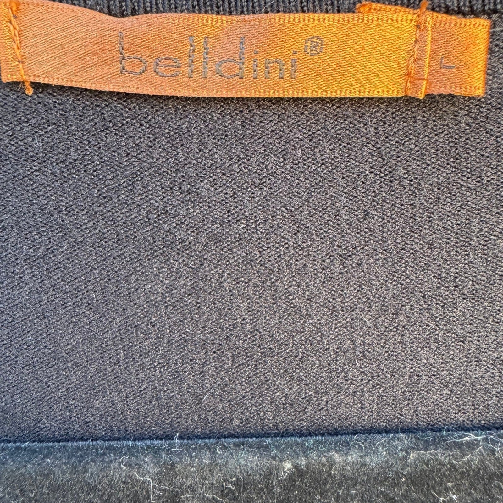 Belldini Black V-Neck Rhinestone Embellished Long Sleeve Knit Sweater Womens L