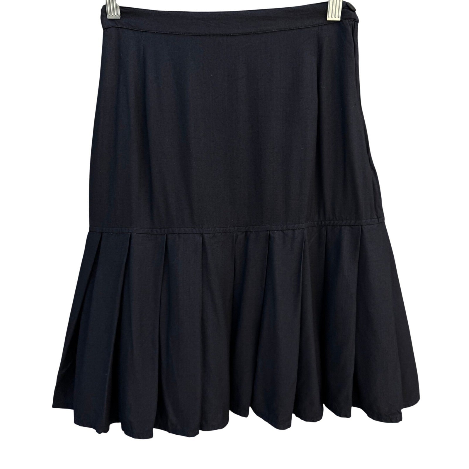 French Connection Y2K Black Drop Waist Pleated Flounce Mini Skirt Womens XS