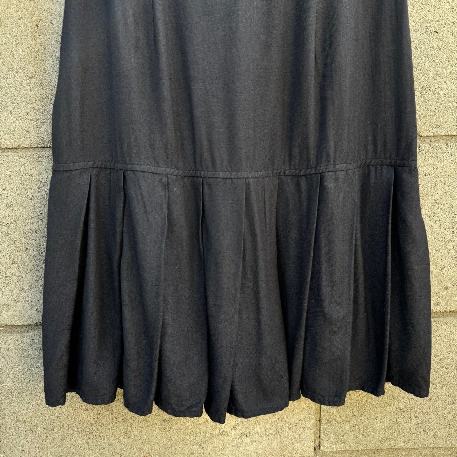 French Connection Y2K Black Drop Waist Pleated Flounce Mini Skirt Womens XS