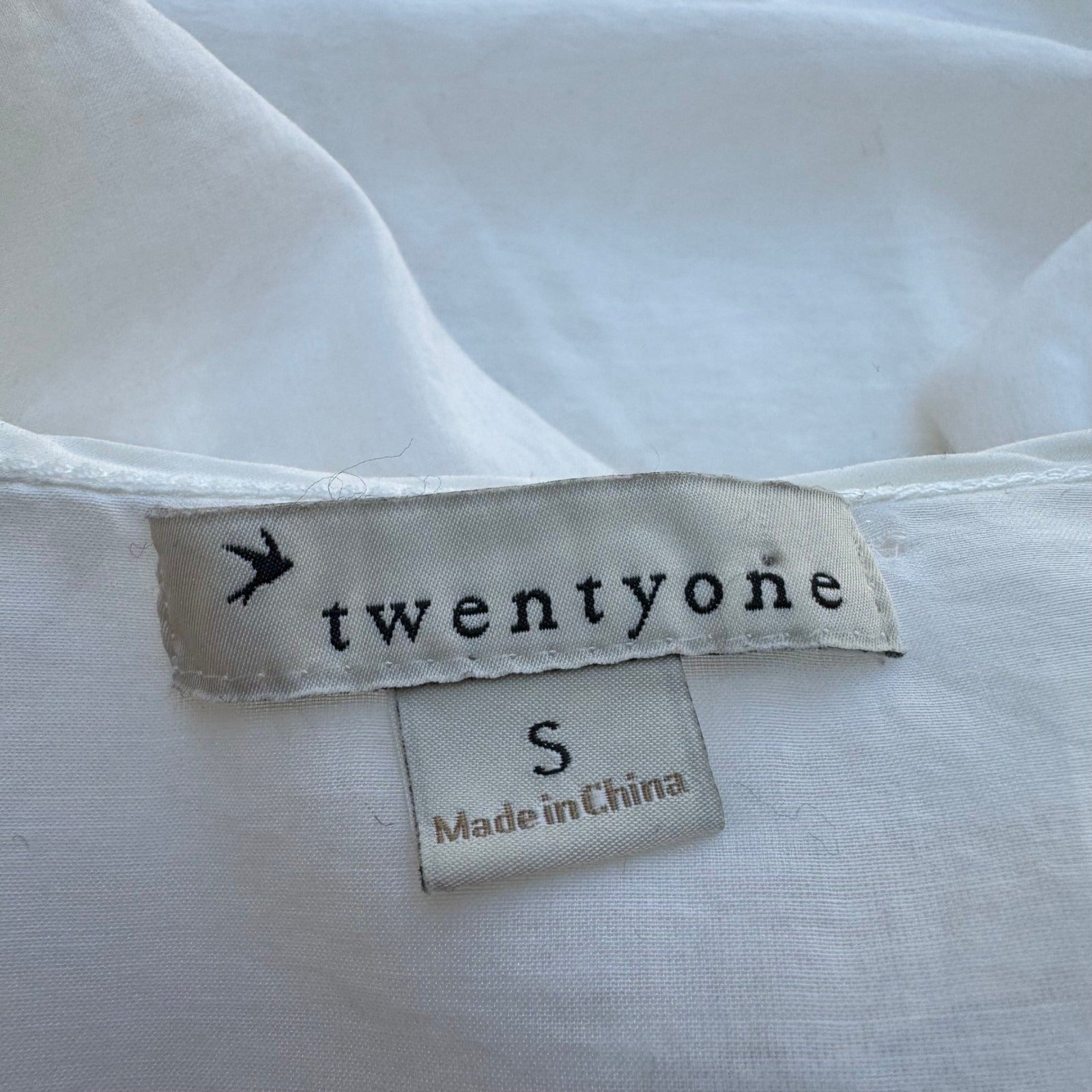 Twentyone Y2K Coquette Balletcore Silk Cotton Ruffle Wrap Puff Sleeve Blouse S