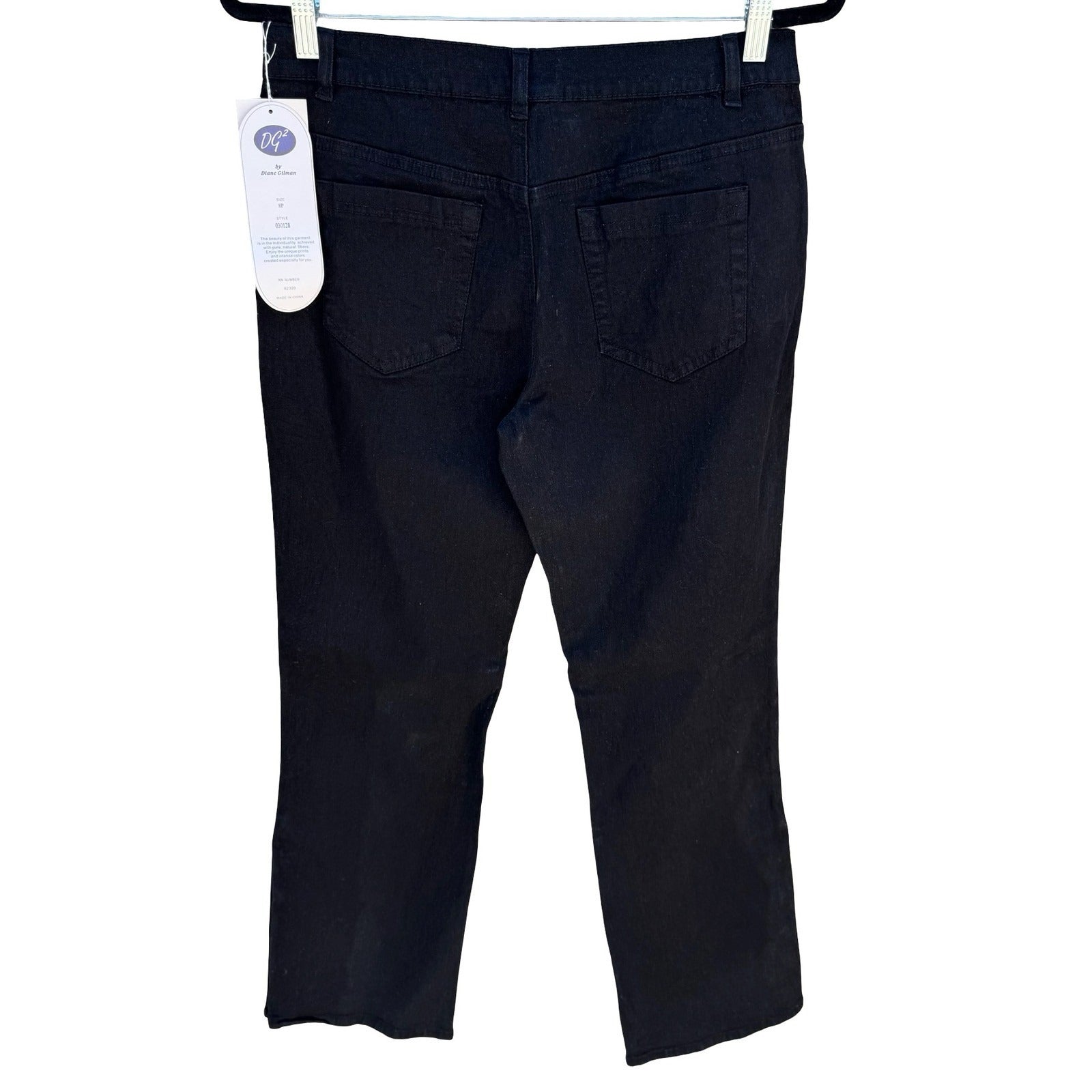 Diane Gilman DG2 Black Button Hem Crop Denim Pants 8P 030128 New Nautical Sailor