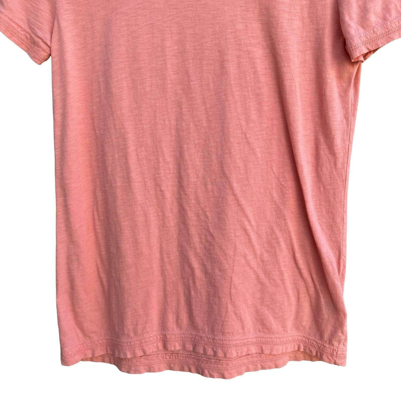 American Giant Womens Small Coral Pink Supima Cotton Slub Short Sleeve Tee USA