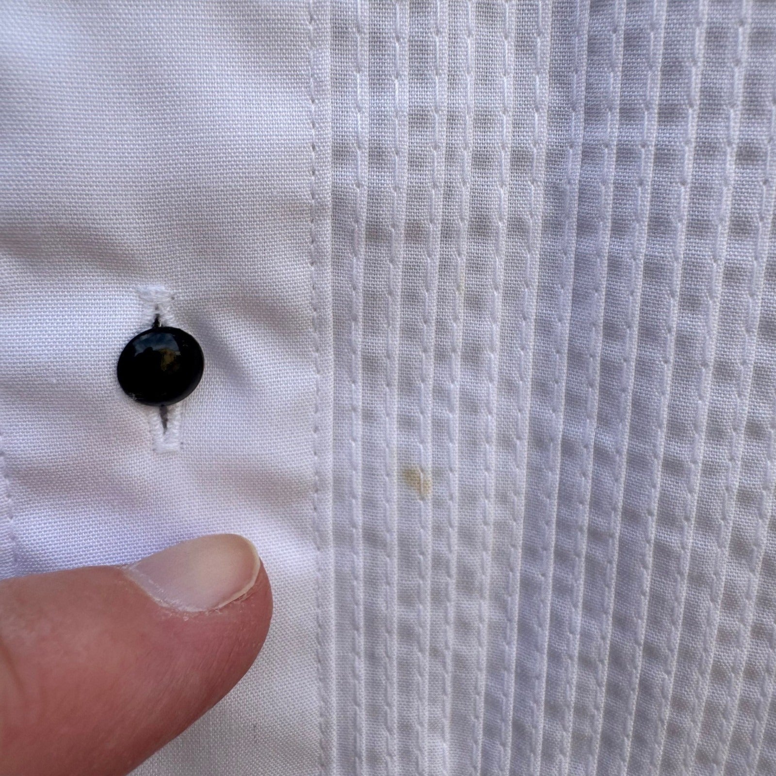 Dimension Mens White Wing Tip Collar Pleated Bib Tuxedo Dress Shirt M 15-15.5