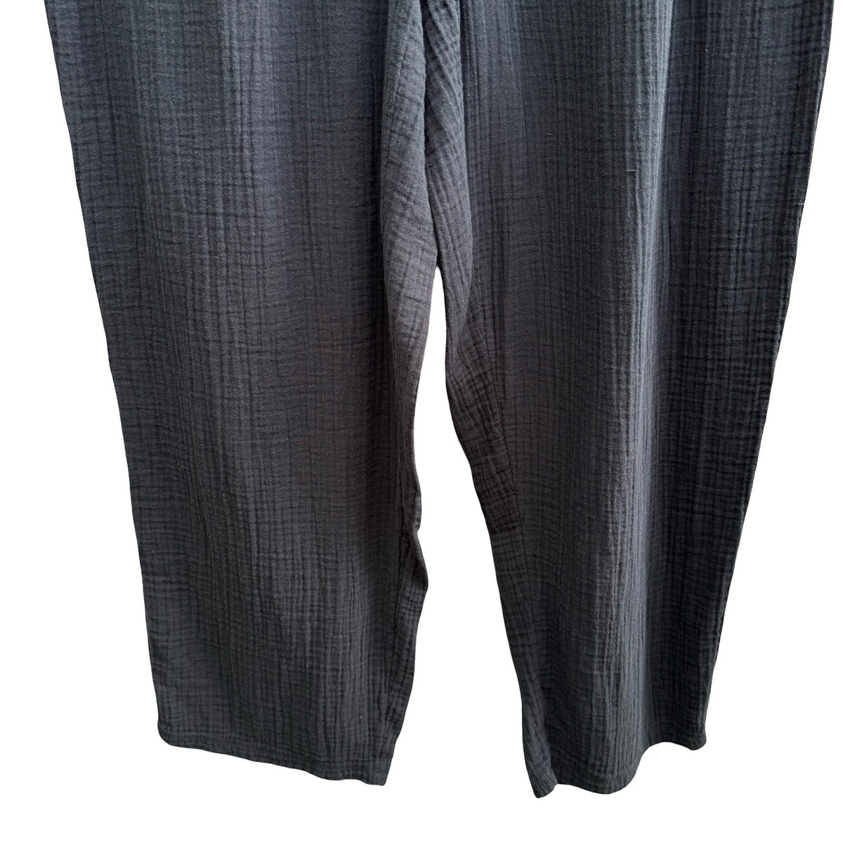 Coldwater Creek Coastal Grandma Lagenlook Minimalist Gauze Cotton Pants Black XL