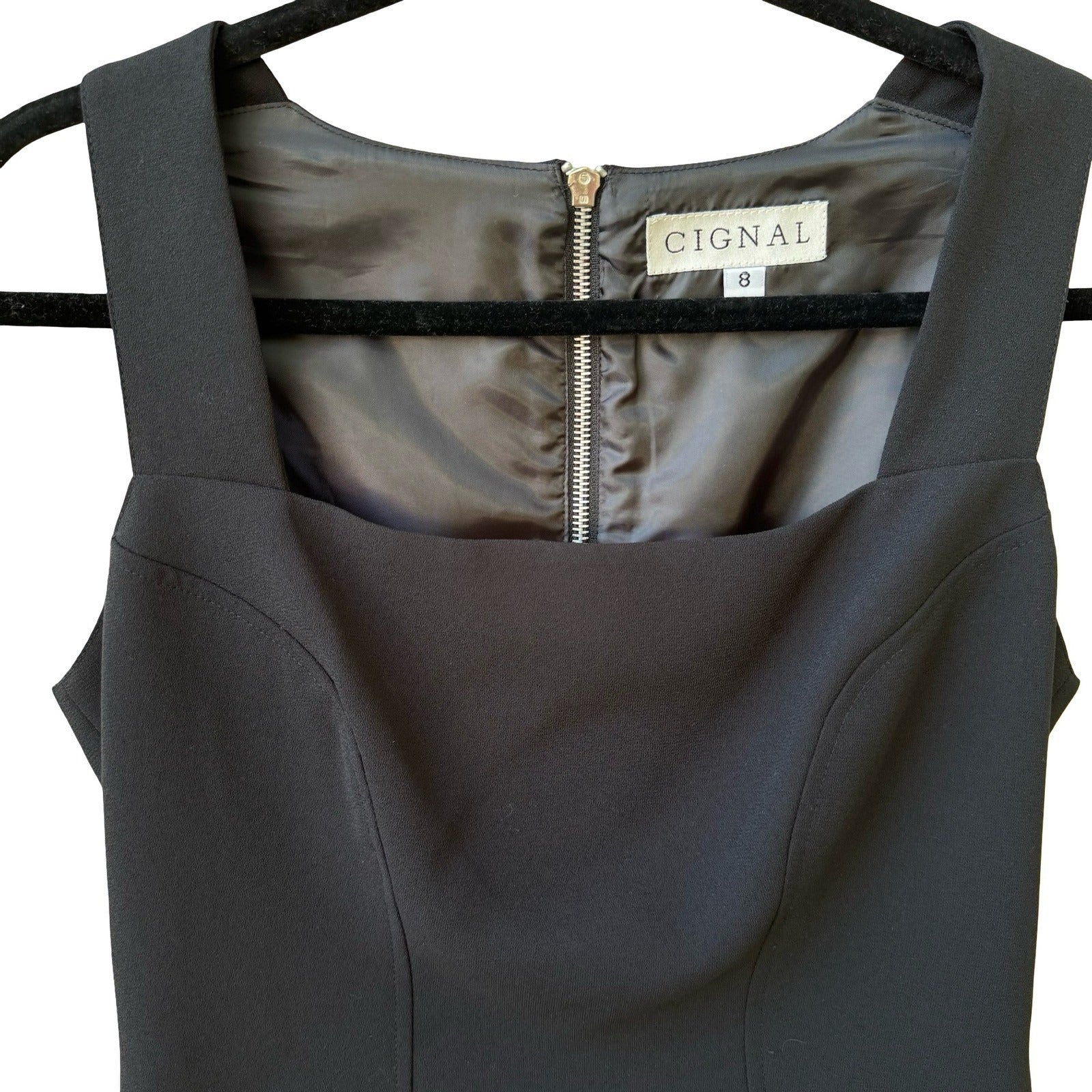 Cignal Vintage Y2K 90s Minimalist Square Neck Grunge Chic Cropped Top Back Zip 8