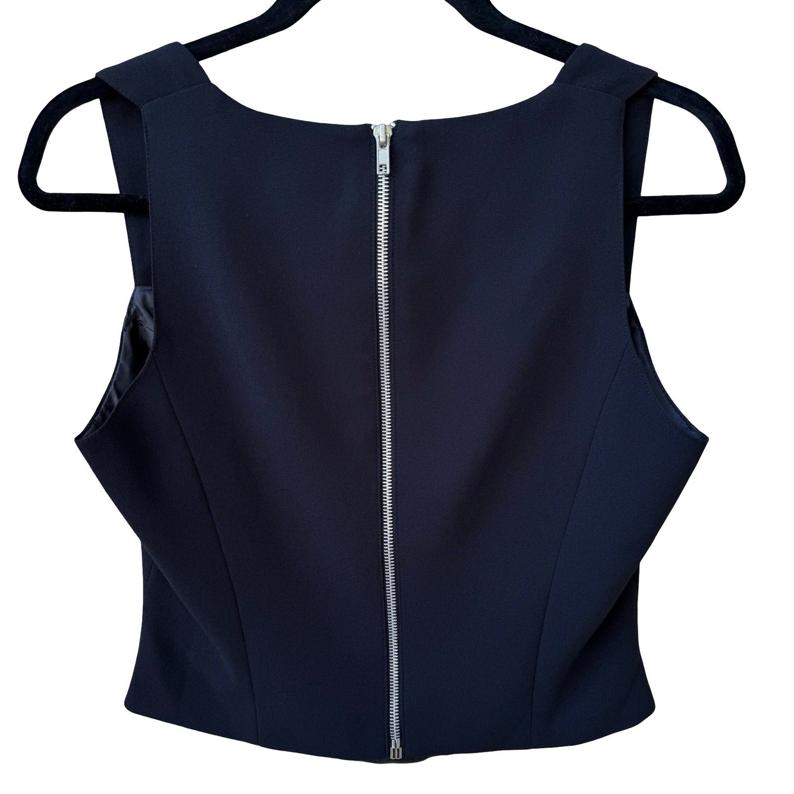 Cignal Vintage Y2K 90s Minimalist Square Neck Grunge Chic Cropped Top Back Zip 8
