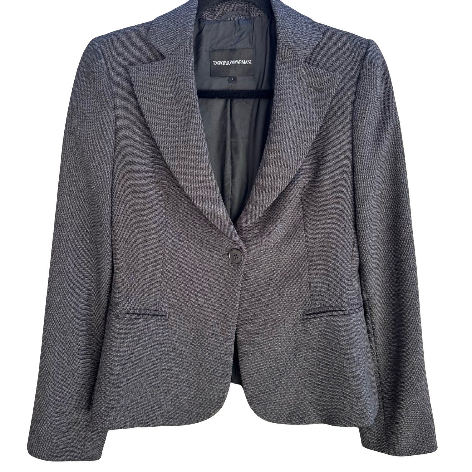 Emporio Armani Vintage Italian Grey Quiet Luxury Designer Blazer Jacket Womens 6