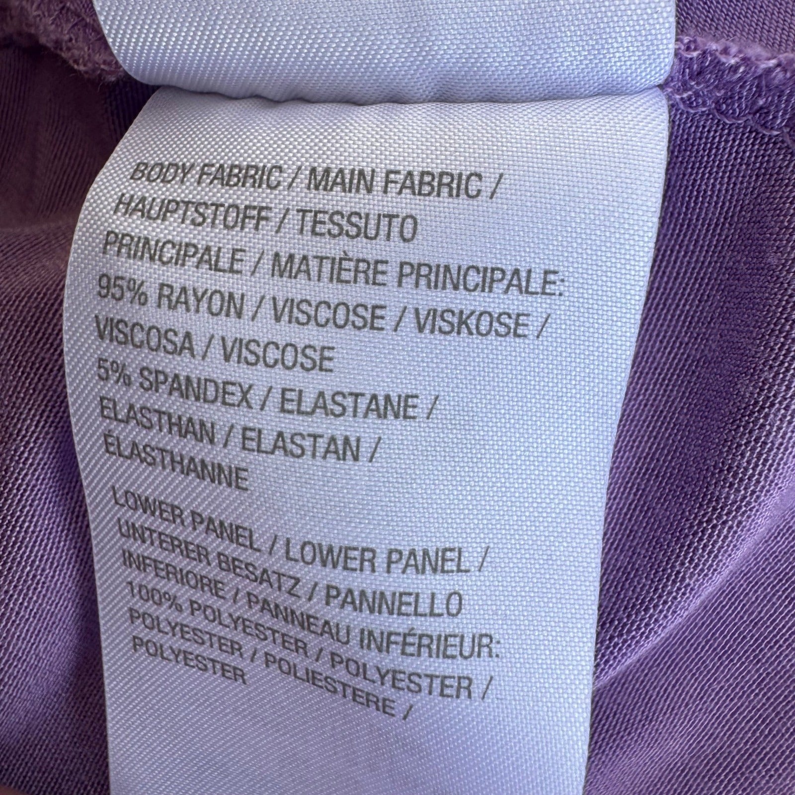 LOGO Lori Goldstein Womens Purple 3/4 Sleeve Layered Hem Tunic Top Size Medium
